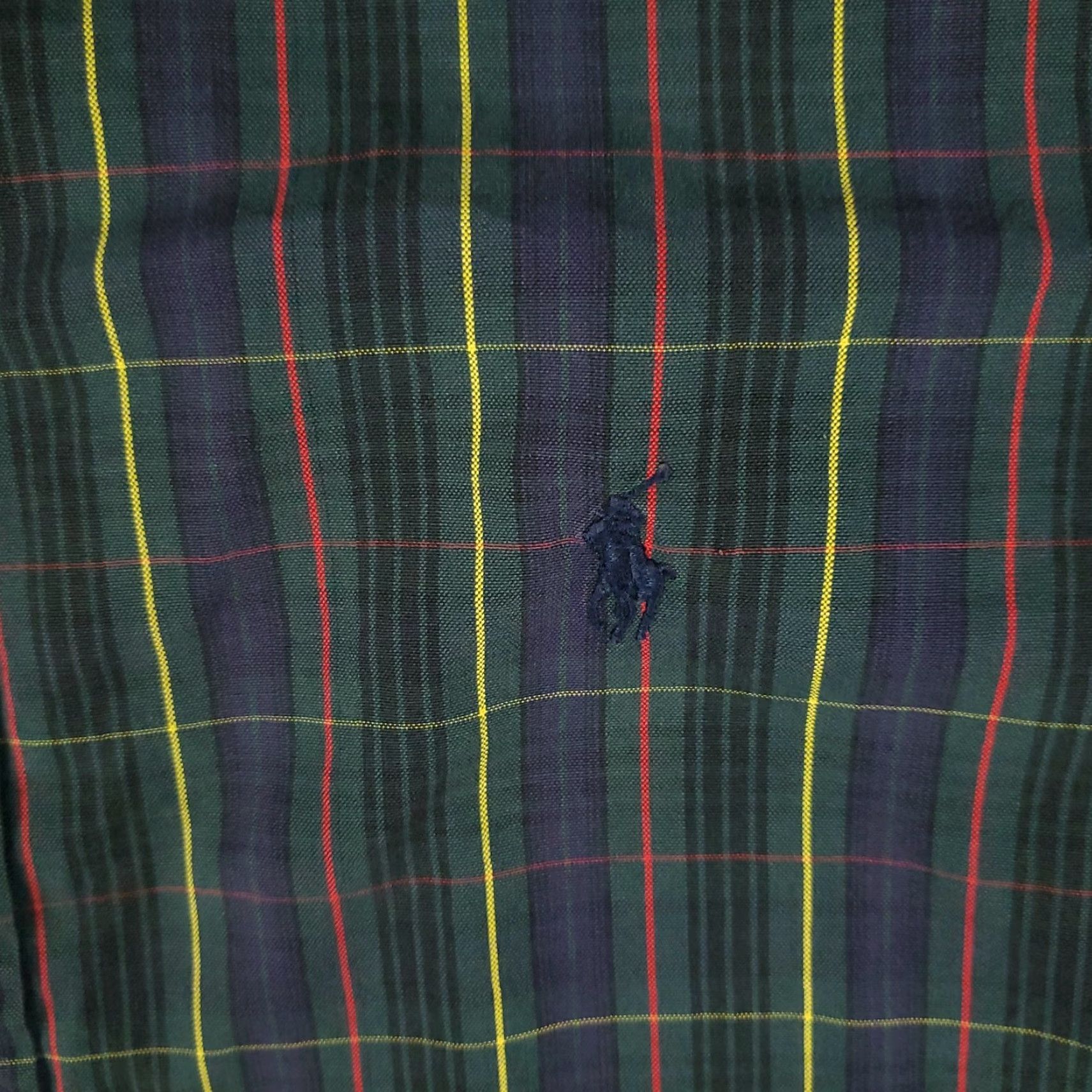 Ralph Lauren RALPH LAUREN Dress Shirt Mens Size 17 Green Plaid Button-Down Long Sleeve Classic Size 46R - 3 Thumbnail