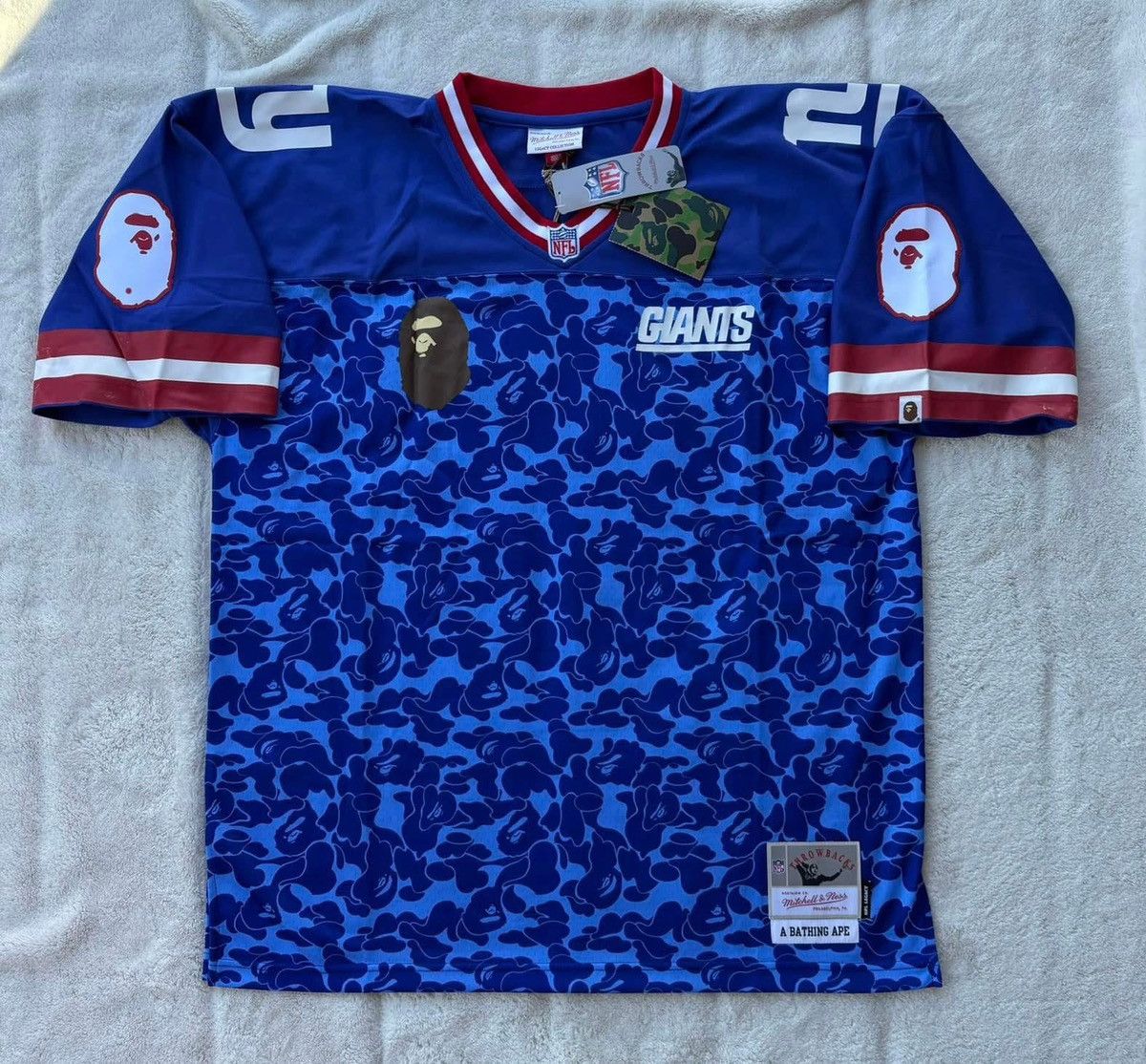 Bape × NFL Bape x NFL Giants Blue Camo Jersey Size US XL / EU 56 / 4 - 1 Thumbnail