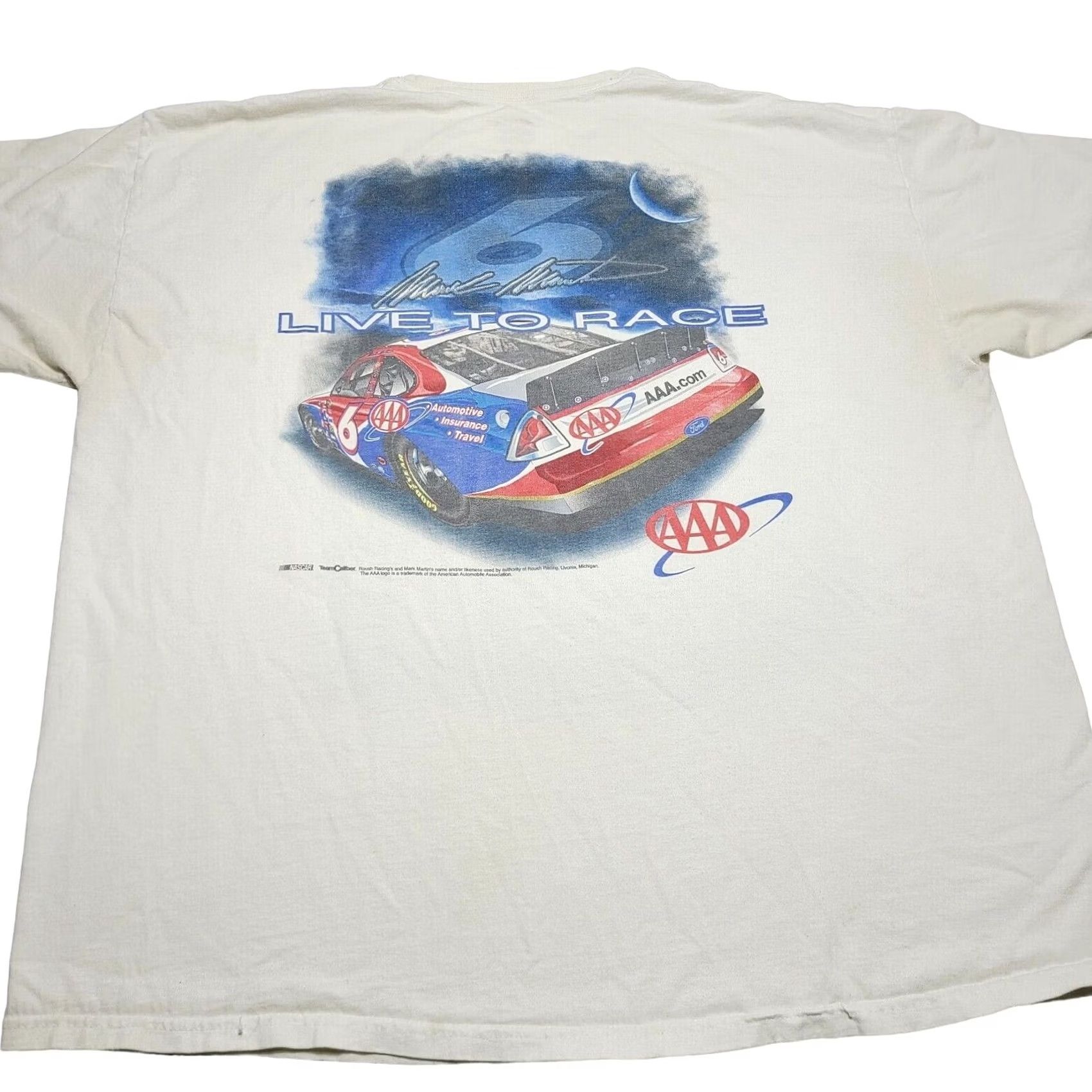 Hanes VINTAGE Mark Martin Nascar T-Shirt 2XL Roush Racing White Born To Perform Live To Race Mens Size US XXL / EU 58 / 5 - 3 Thumbnail