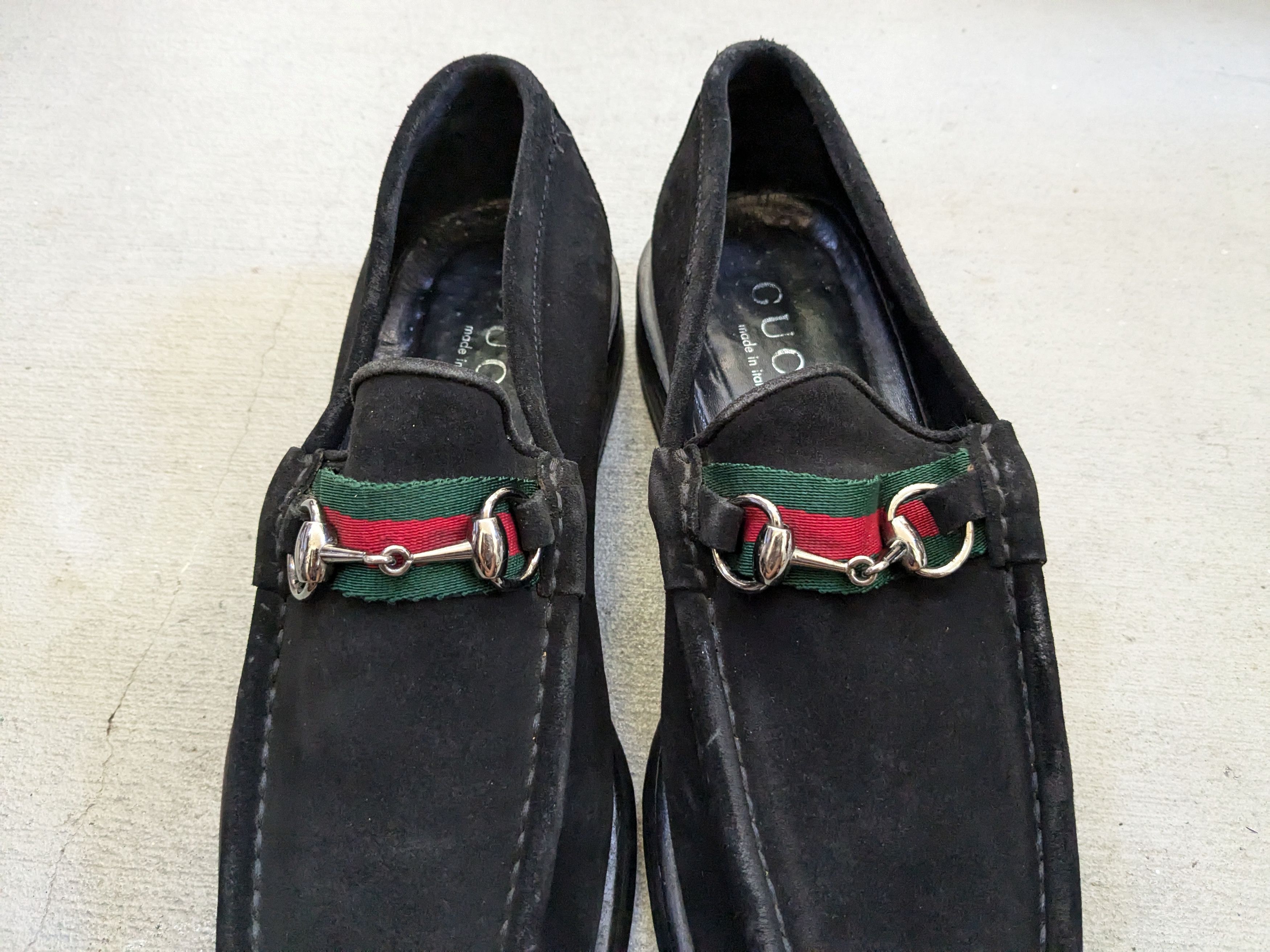 Gucci Gucci Horsebit Loafers Black Suede 8 D Web Snafflebit Size US 8 / EU 41 - 2 Thumbnail