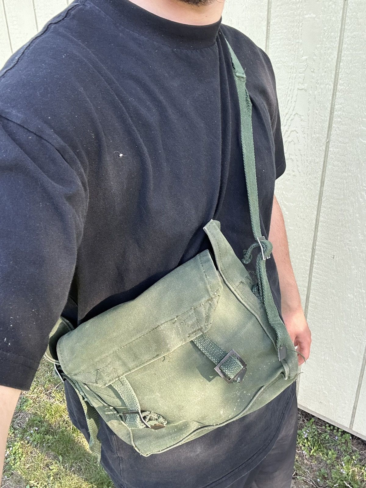 Vintage Military Bag/messenger Khaki in Green, Men's