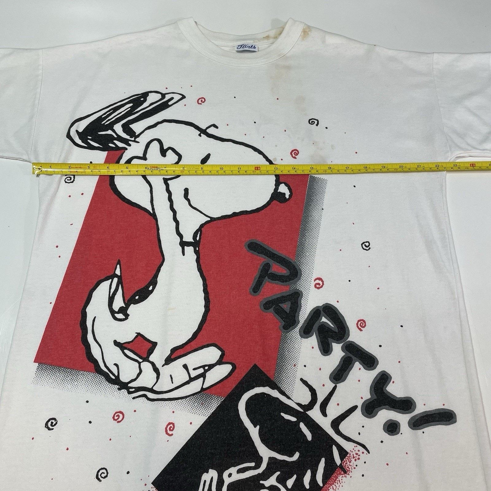 Sartoria Partenopea VTG 1985 Flirts Snoopy Woodstock PARTY Single Stitch T-Shirt Size US XL / EU 56 / 4 - 4 Thumbnail
