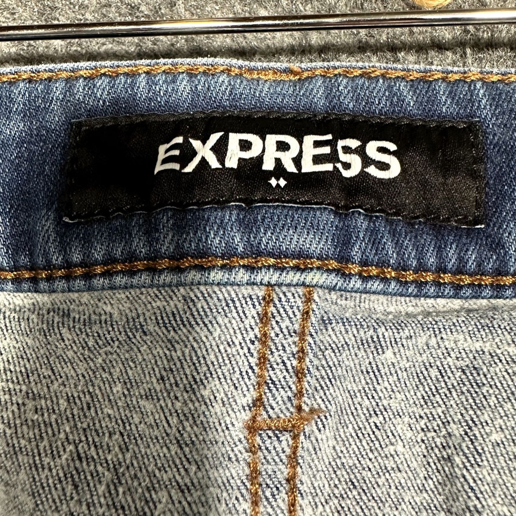 Express Express Jeans Mens Slim Fit 34 Cotton Stretch 5-Pocket Design Medium Wash Denim Shirt Size US 34 / EU 50 - 5 Thumbnail
