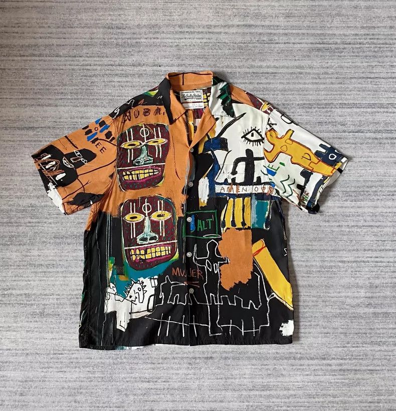 Wacko Maria Wacko Maria Basquiat Hawaiian Yellow拼接Graffiti Short Sleev Size US S / EU 44-46 / 1 - 1 Thumbnail