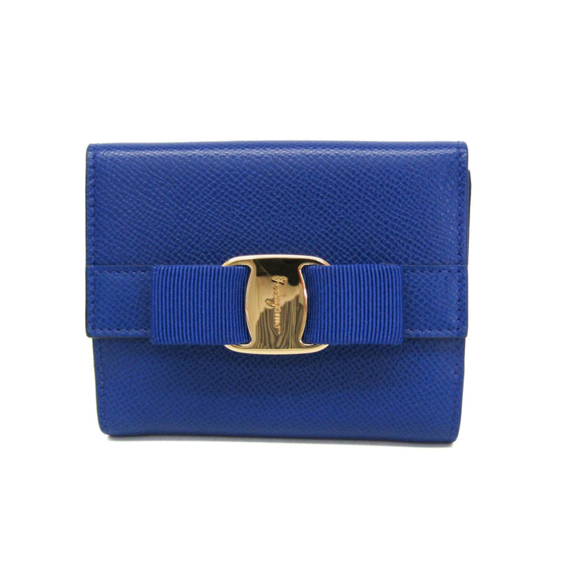 Salvatore Ferragamo Salvatore Ferragamo Vara JP-22 A926 Women's Leather Wallet (bi-fold) Blue Size ONE SIZE - 1 Thumbnail