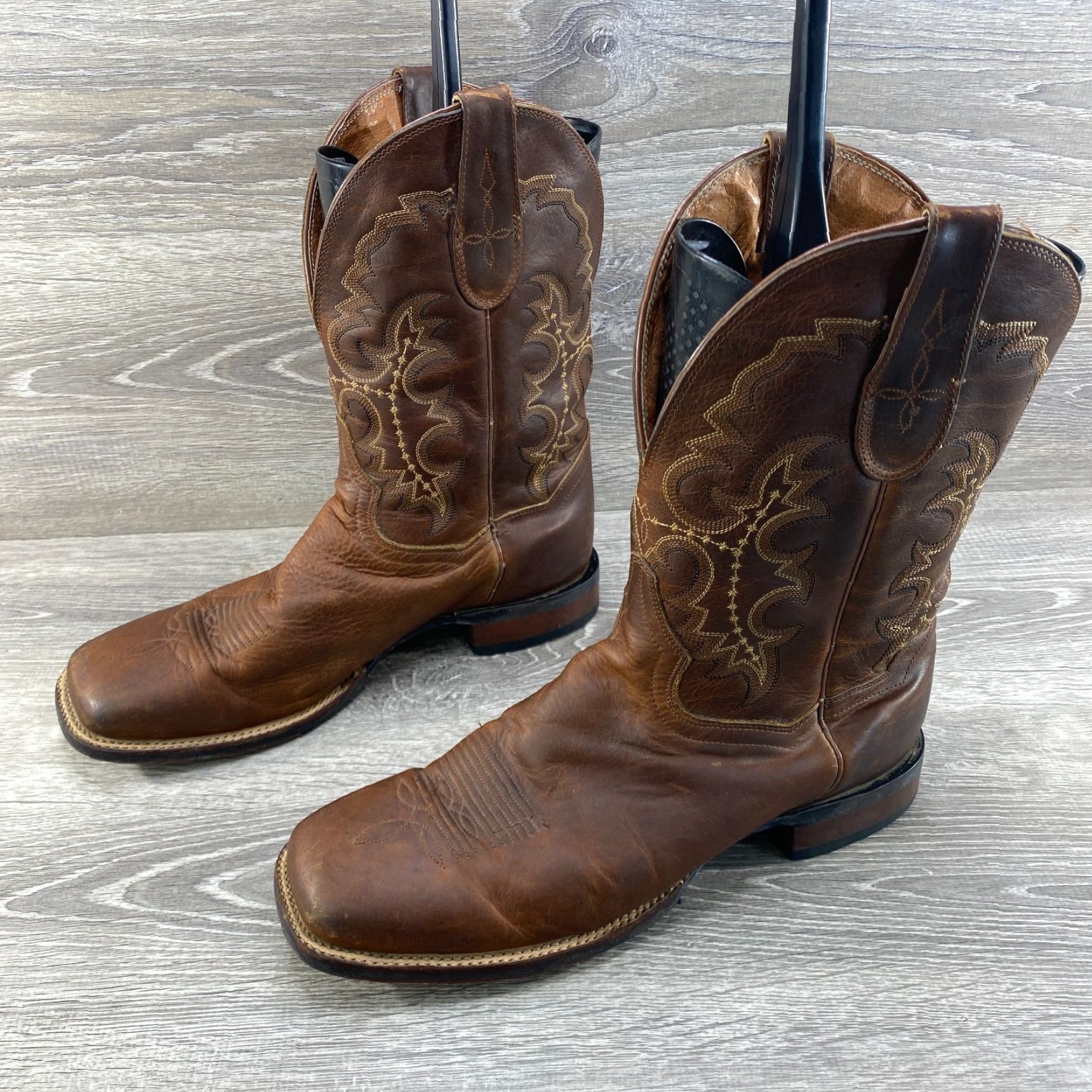 Dan Post VINTAGE Dan Post Mens 11 D Cowboy boots Brown Leather Square Toe Western Shirt Boots? Size US 11 / EU 44 - 5 Thumbnail
