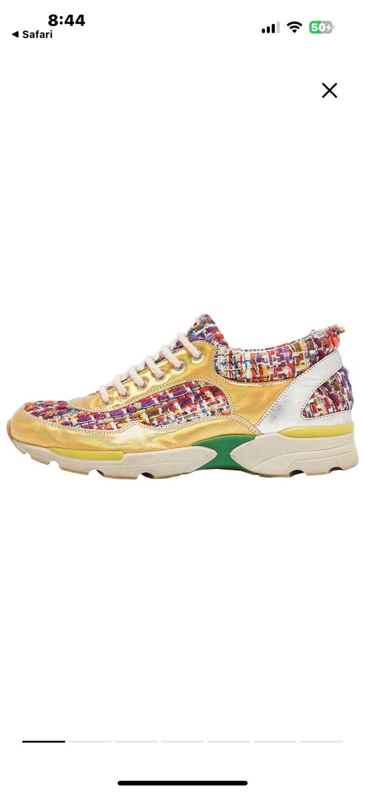 Chanel Tweed Lambskin Runway Sneakers - RAINBOW TWEED Size US 9 / EU 42 - 1 Thumbnail