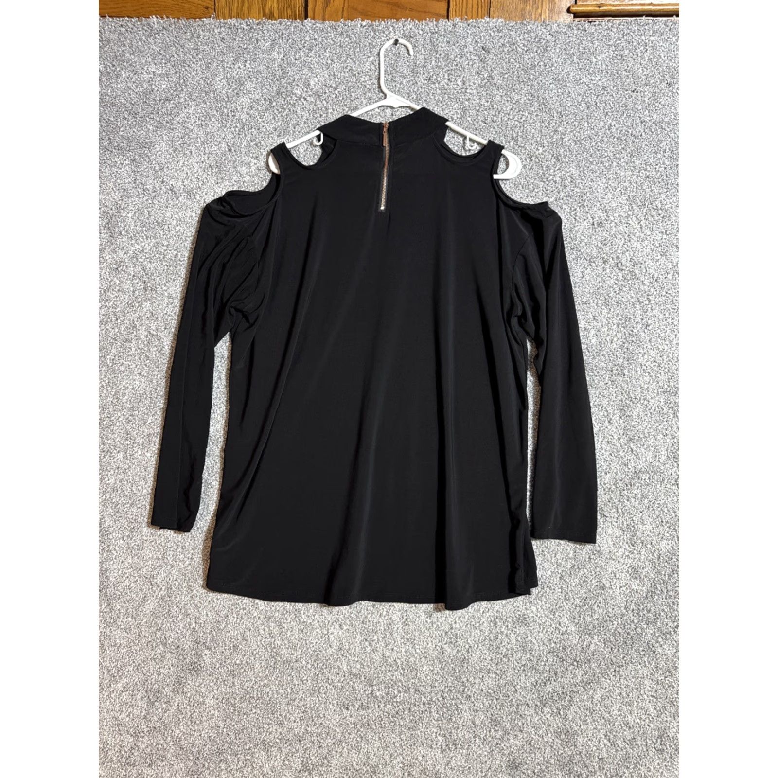 Vintage Love Scarlett Blouse Women 1X Plus Cold Shoulder Keyhole Goth Mob Wife Witchy Edgy Retro Y2K Top City Designer Outdoor Retro Size XL / US 12-14 / IT 48-50 - 6 Thumbnail