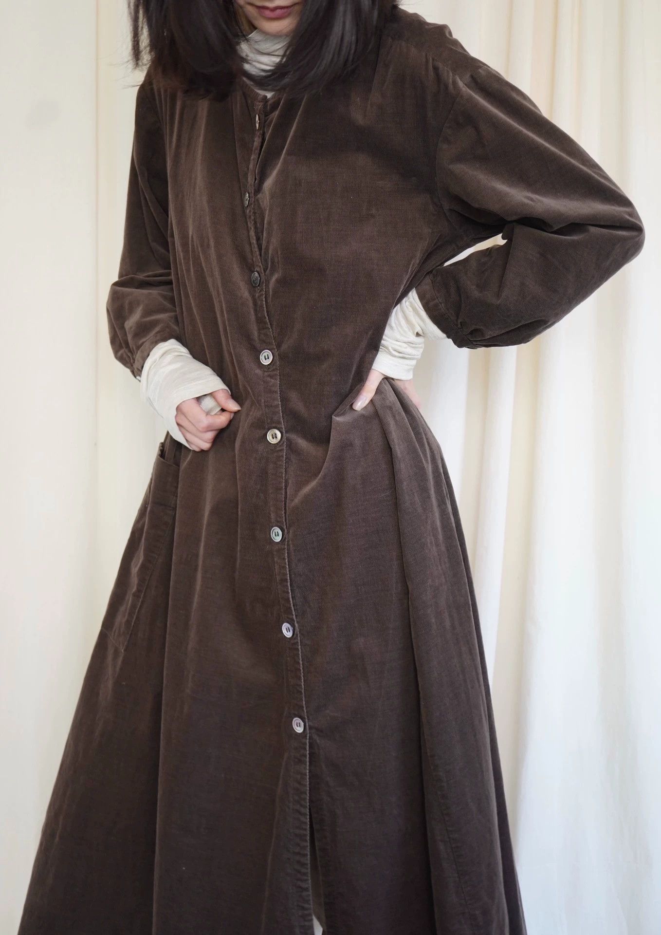 Y's Y's 1980s Living Corduroy Asymmetric Robe Size ONE SIZE - 6 Thumbnail