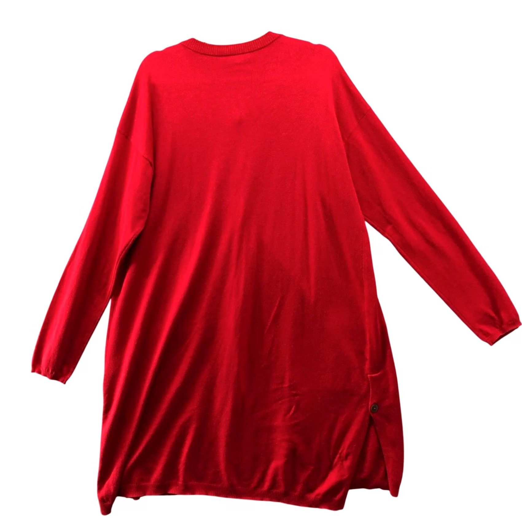 J. Jill VINTAGE J. Jill Wool Blend Cardigan Womens XL Red Longline Tunic 3 Button Lightweight Size XL / US 12-14 / IT 48-50 - 2 Thumbnail