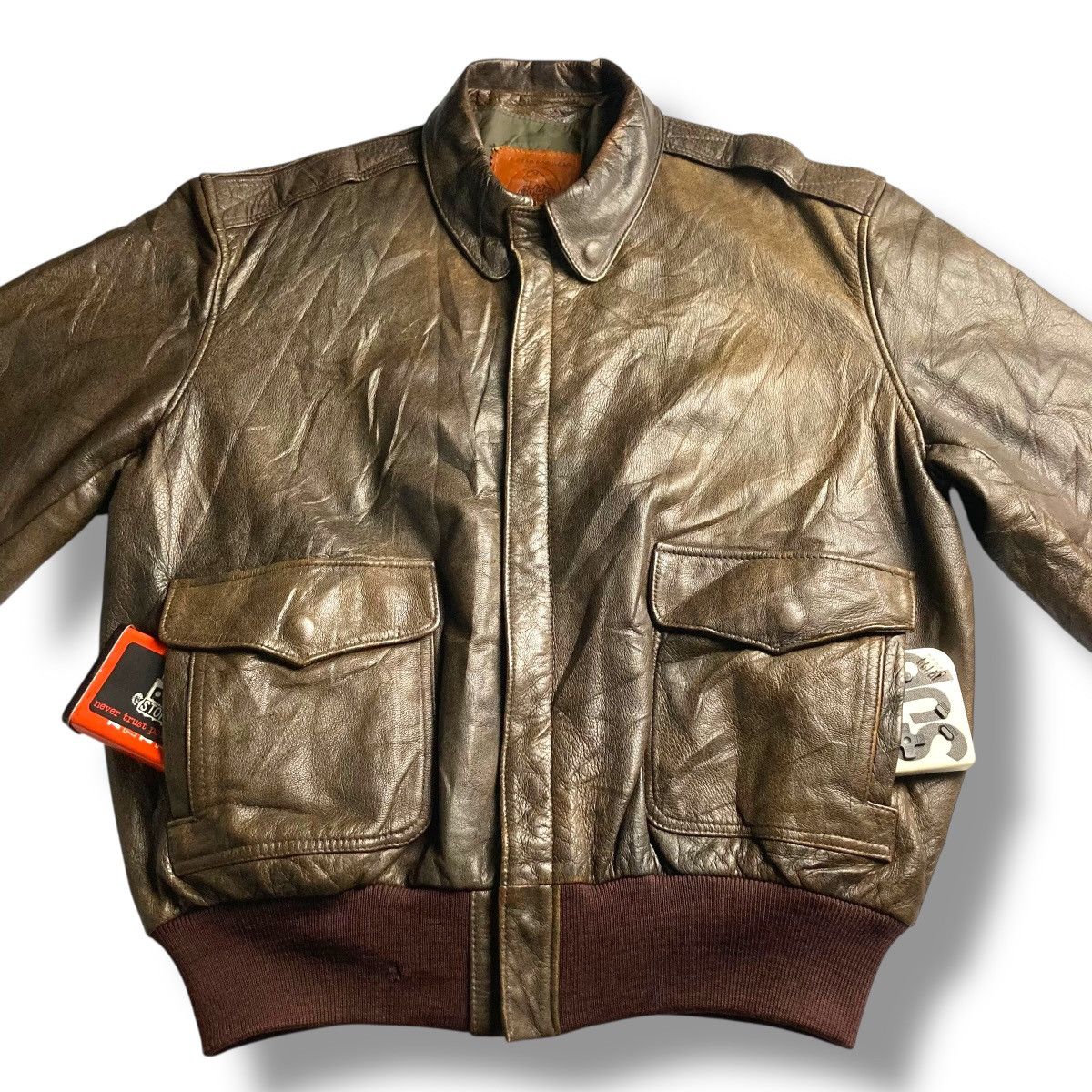 Golden Bear VINTAGE 80s GOLDEN BEAR GENUINE LEATHER BOMBER JACKET Size US XL / EU 56 / 4 - 5 Thumbnail