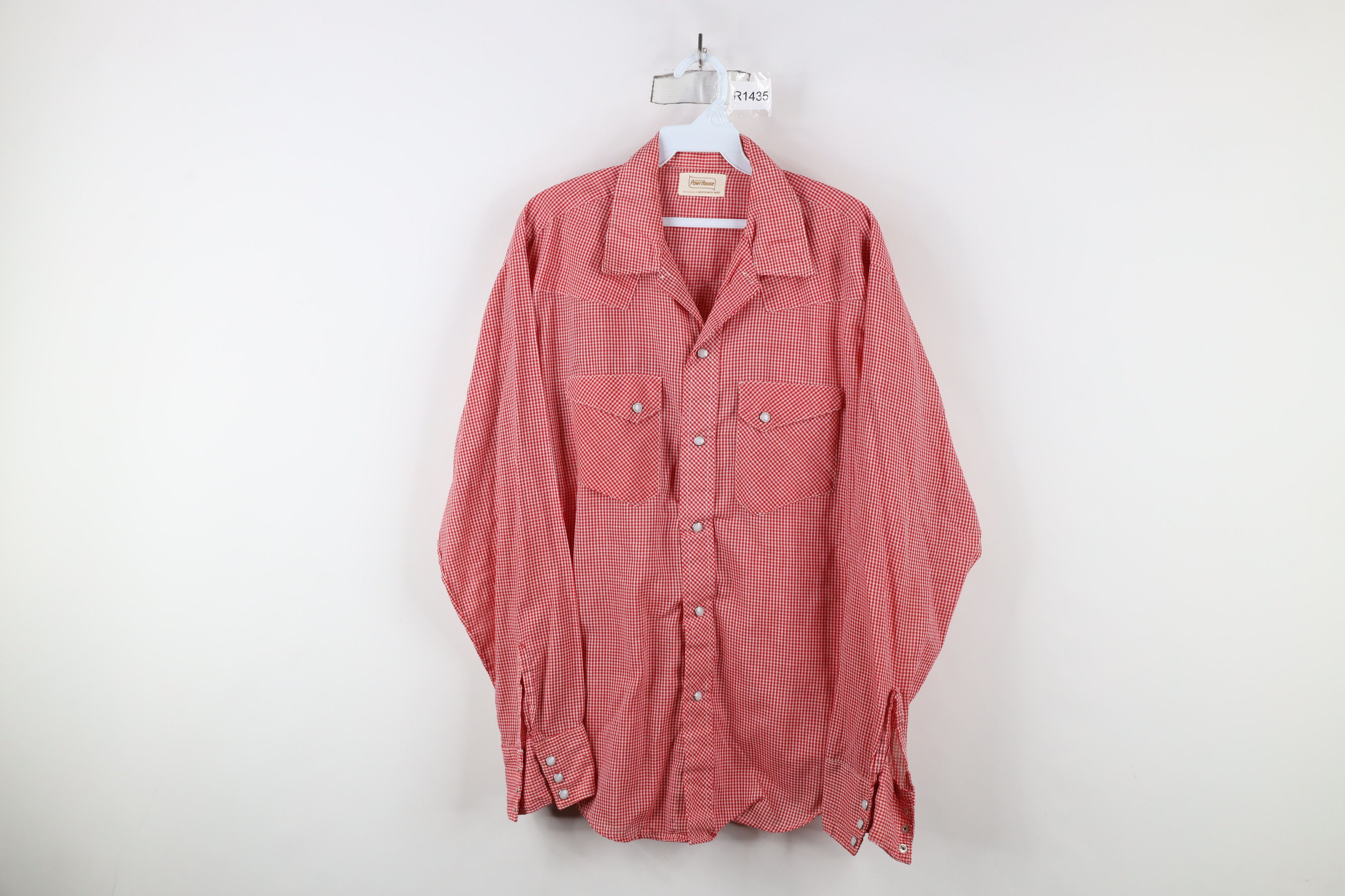 Vintage Vintage 50s Rockabilly Snap Button Shirt Gingham Plaid USA Size US L / EU 52-54 / 3 - 1 Thumbnail