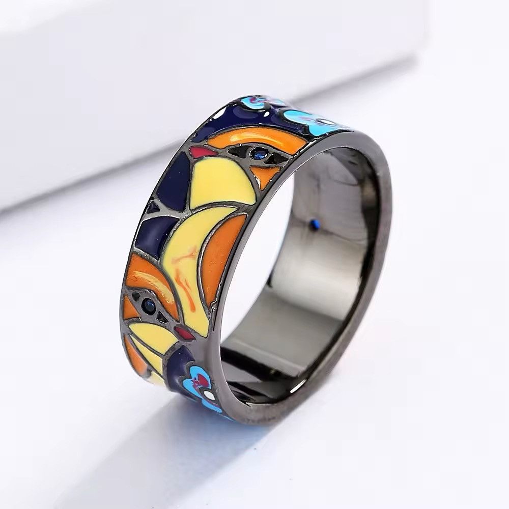 Jewelry Size 9 Mix Colour Abstract Image Ring Size ONE SIZE - 5 Thumbnail