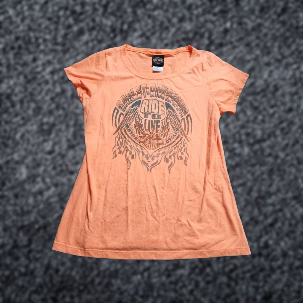 Harley Davidson Harley-Davidson T Shirt Womens XL Orange Lynchburg TN Biker Graphic Tee Size XL / US 12-14 / IT 48-50 - 1 Thumbnail