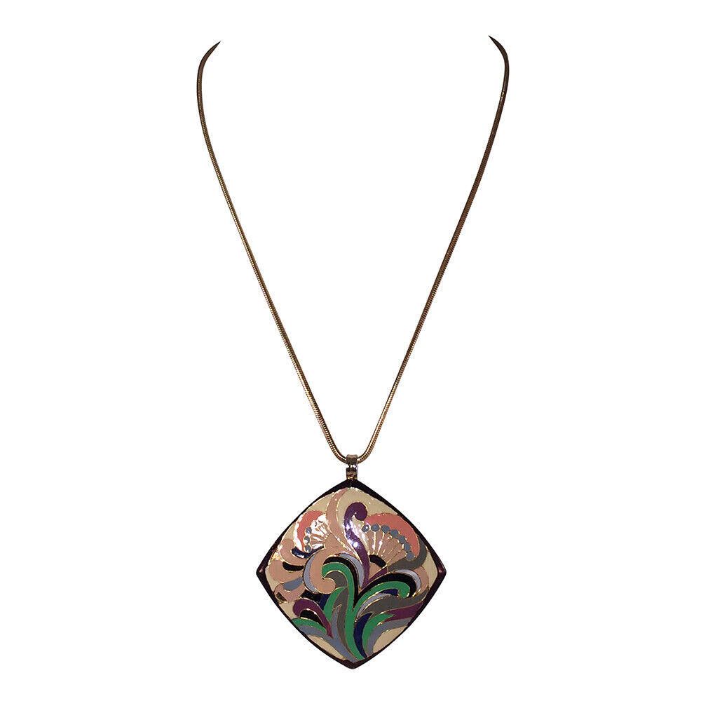 Lanvin Lanvin Floral Enamel Pendant Necklace Size ONE SIZE - 2 Thumbnail