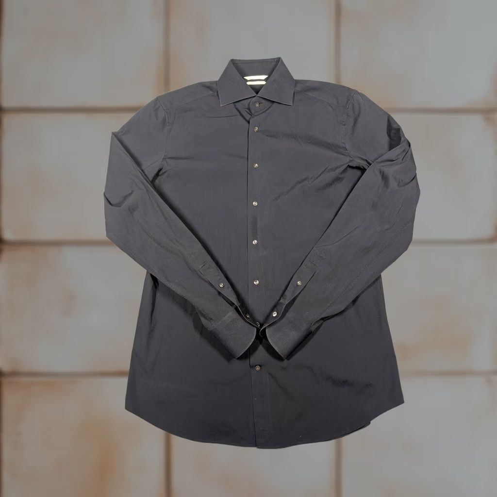 Suitsupply Suitsupply Shirt Mens 16 41 Blue Solid Slim Fit Cotton Stretch Long Sleeve Shirt Mens 16 41L Navy Solid Dress Shirt Mens 41L Slim Size US L / EU 52-54 / 3 - 1 Thumbnail