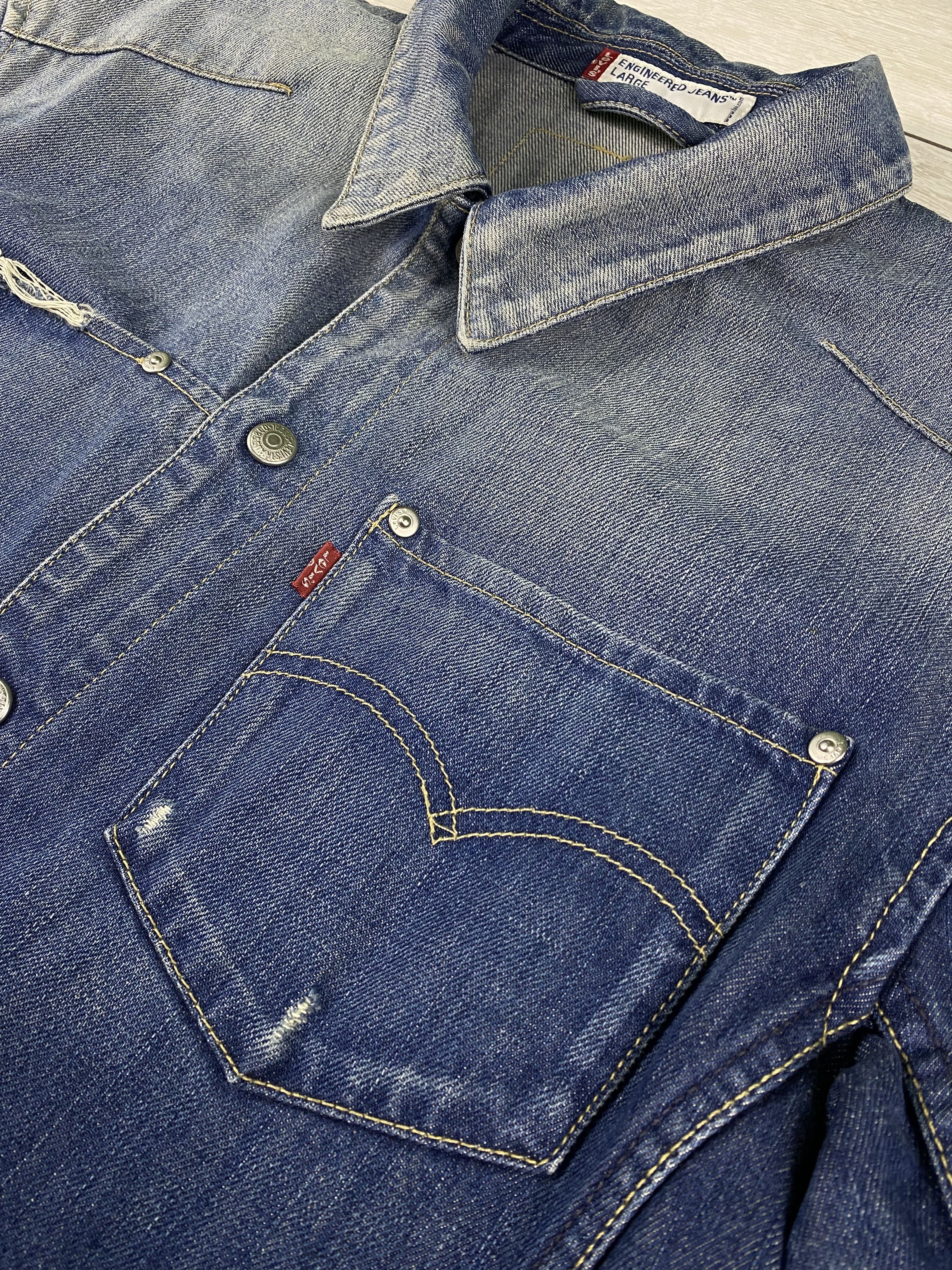 Levi's Vintage 90s Levis Engineered Denim Jacket distressed croped Size US M / EU 48-50 / 2 - 5 Thumbnail
