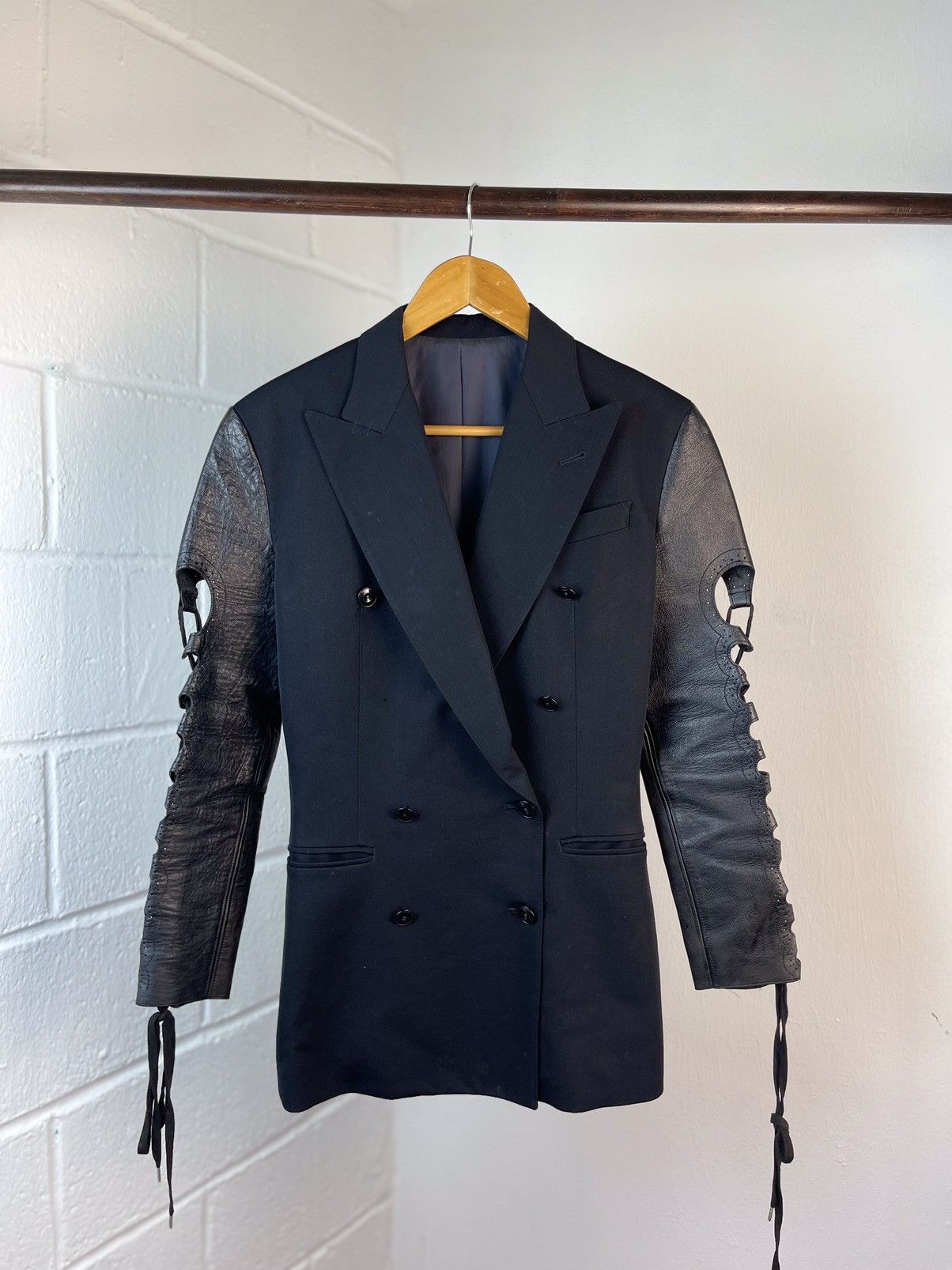 Jean Paul Gaultier Rare 90s Jean Paul Gaultier Leather Hand Lace Up Jacket Size M / US 6-8 / IT 42-44 - 3 Thumbnail
