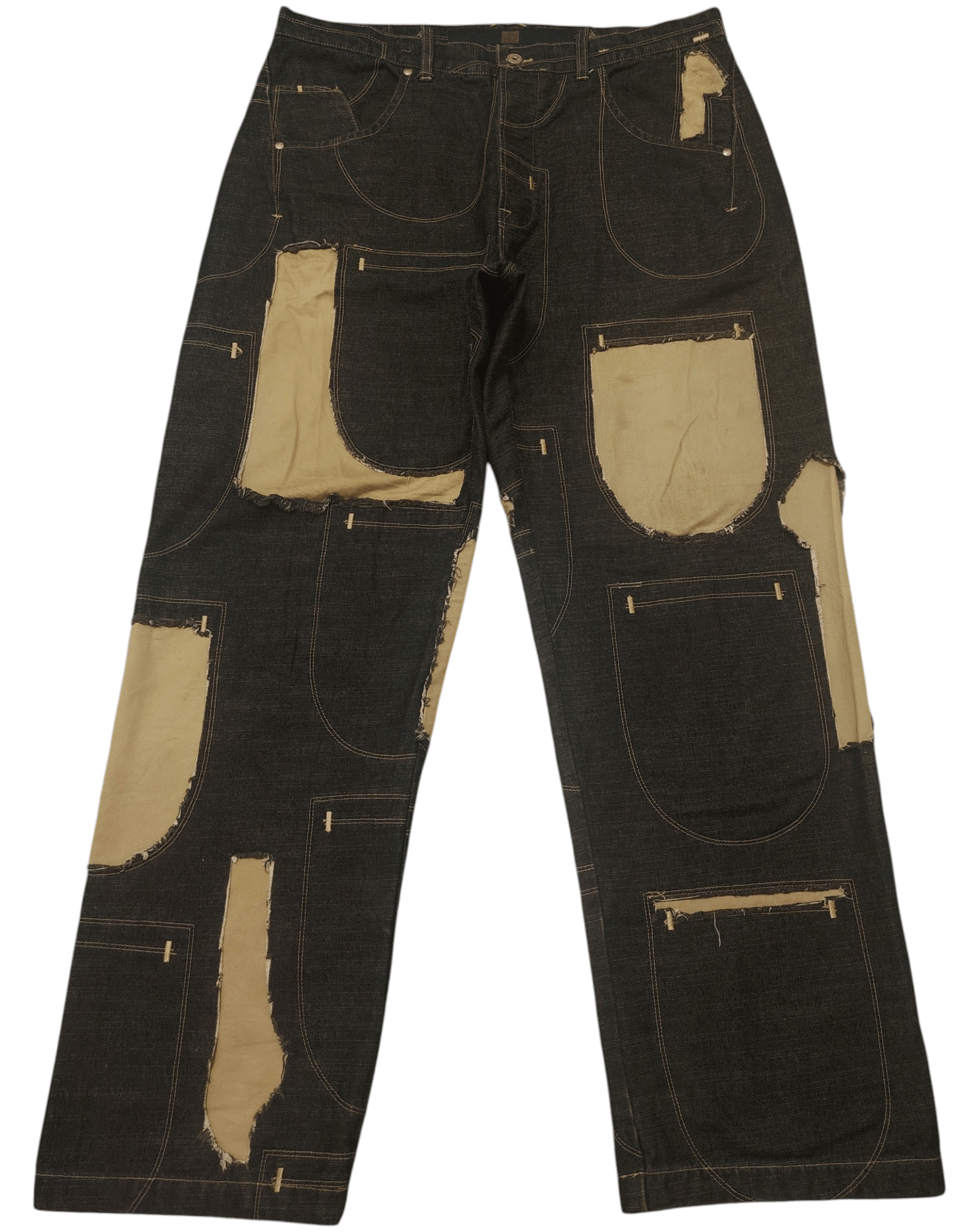 Who Decides War Rare!!! Marithe Francois Girbaud Patchwork Baggy Pants Jeans Size US 38 / EU 54 - 2 Thumbnail