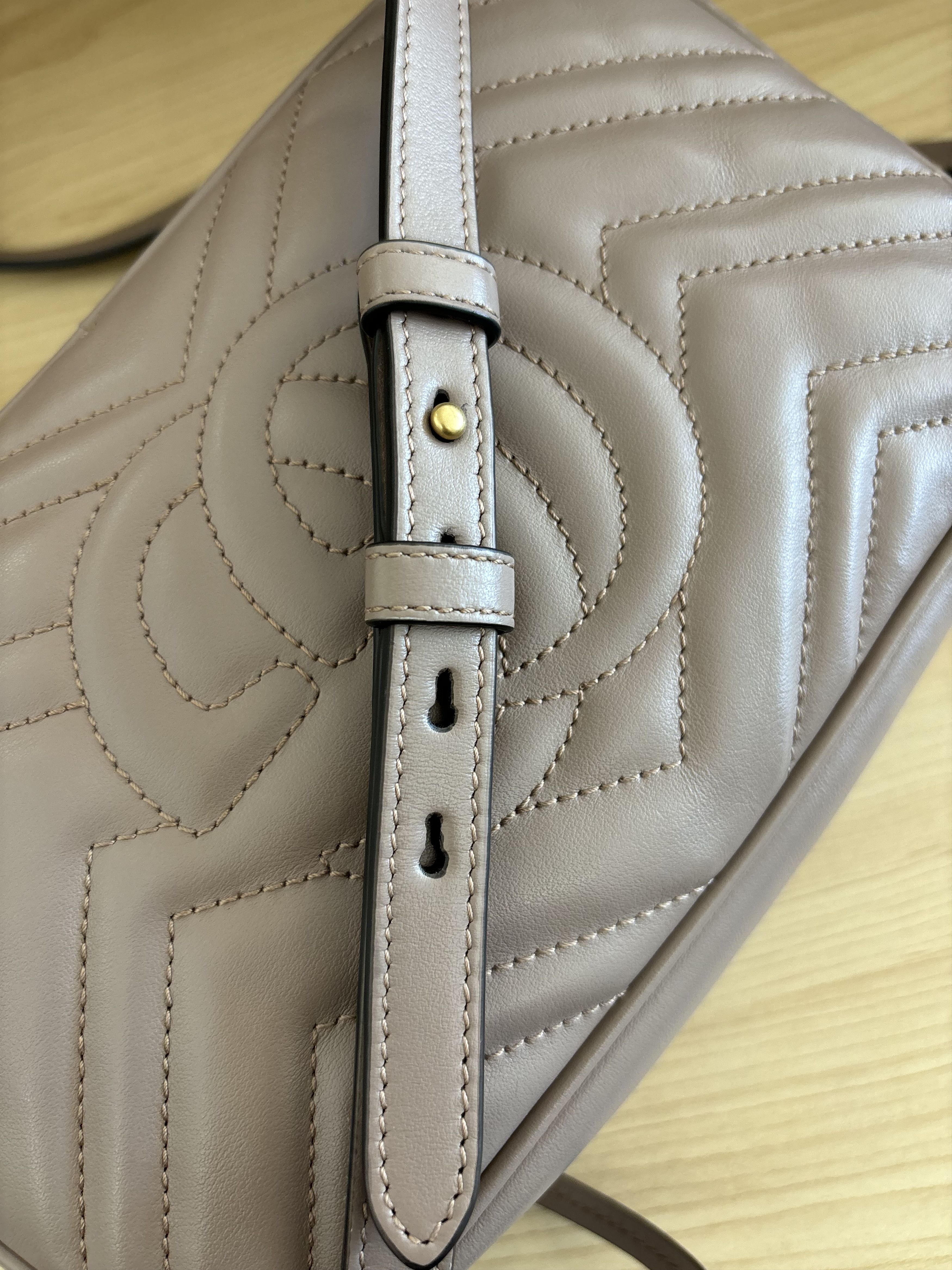Gucci Gucci double G logo Marmont beige crossbody leather bag Size ONE SIZE - 9 Thumbnail