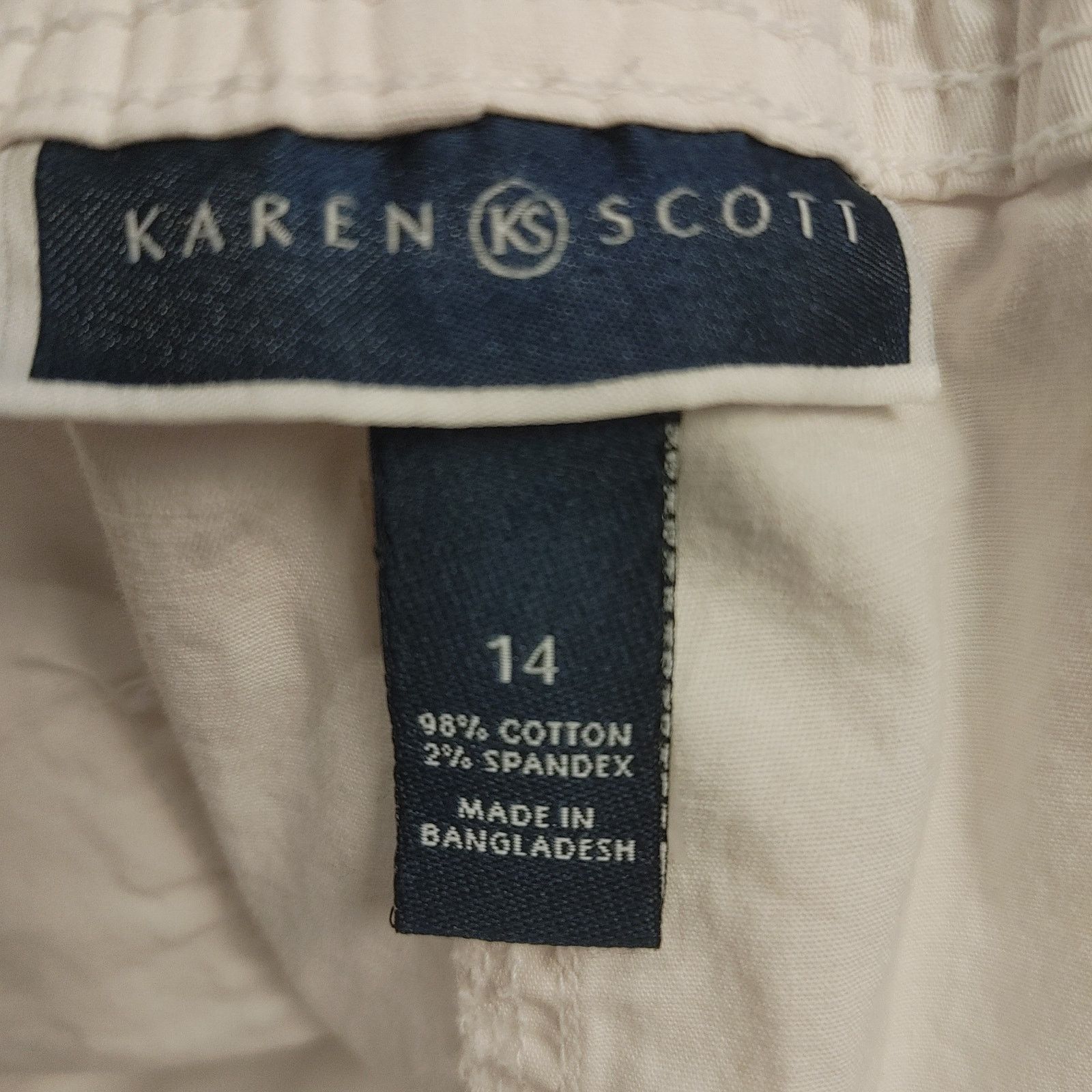 Other Karen Scott Women's 14 Off-White Rolled Cuff Khaki Shorts Size 36" / US 14 / IT 50 - 3 Thumbnail