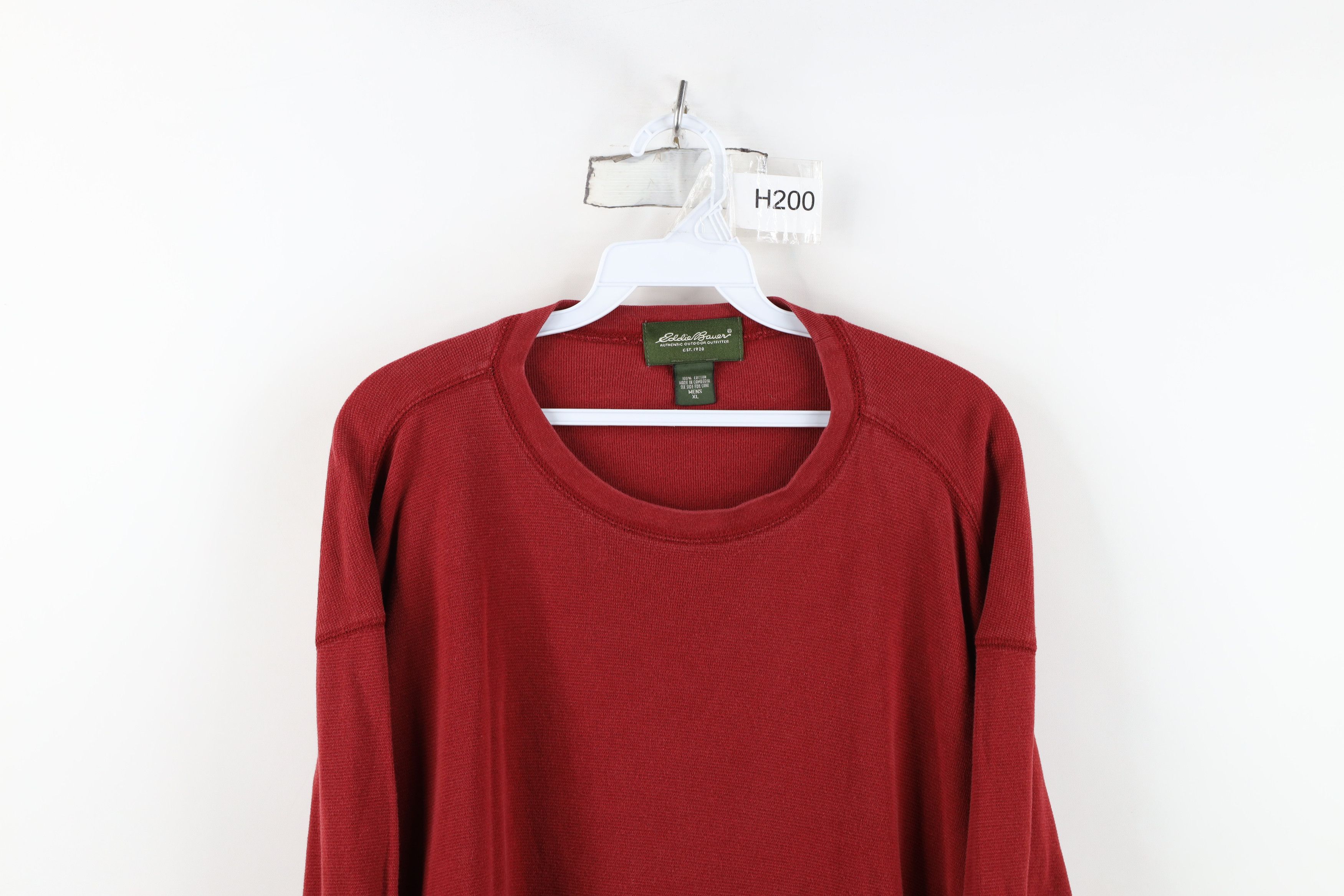 Eddie Bauer Vintage Eddie Bauer Waffle Knit Long Sleeve T-Shirt Red Size US XL / EU 56 / 4 - 2 Thumbnail