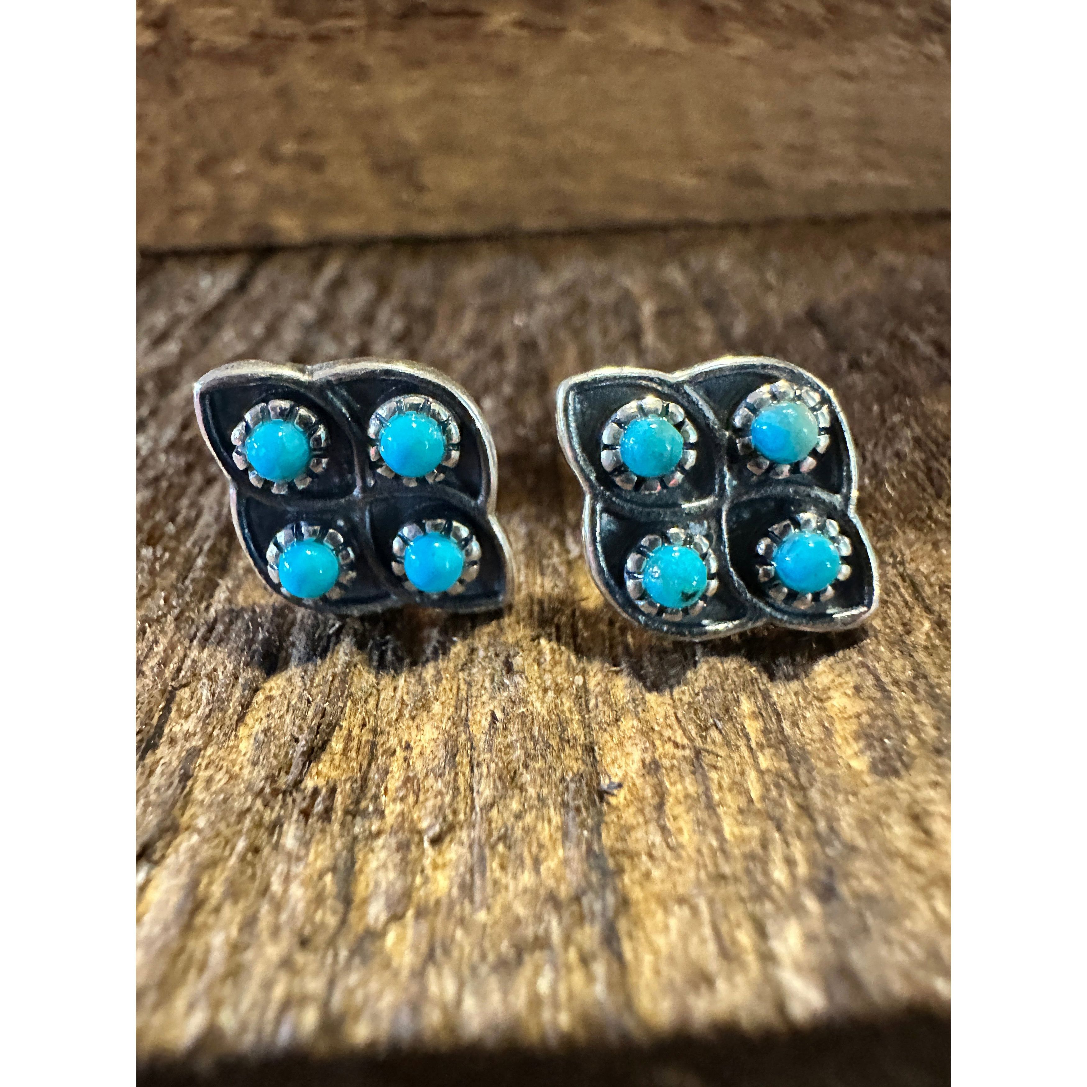 Other Navajo Lucia Turquoise Sterling Silver Stud Earrings - Handc Size ONE SIZE - 1 Thumbnail