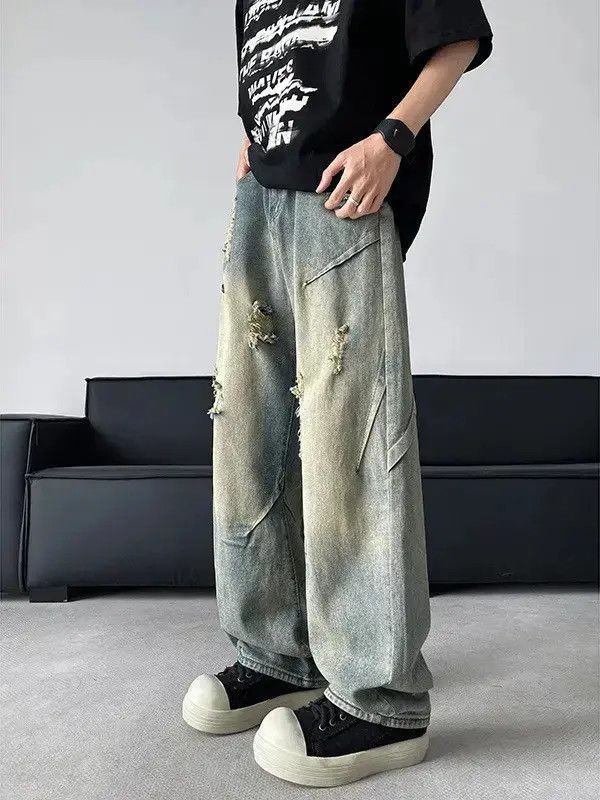 Japanese Brand Retro loose straight leg micro flared jeans Size US 32 / EU 48 - 2 Thumbnail