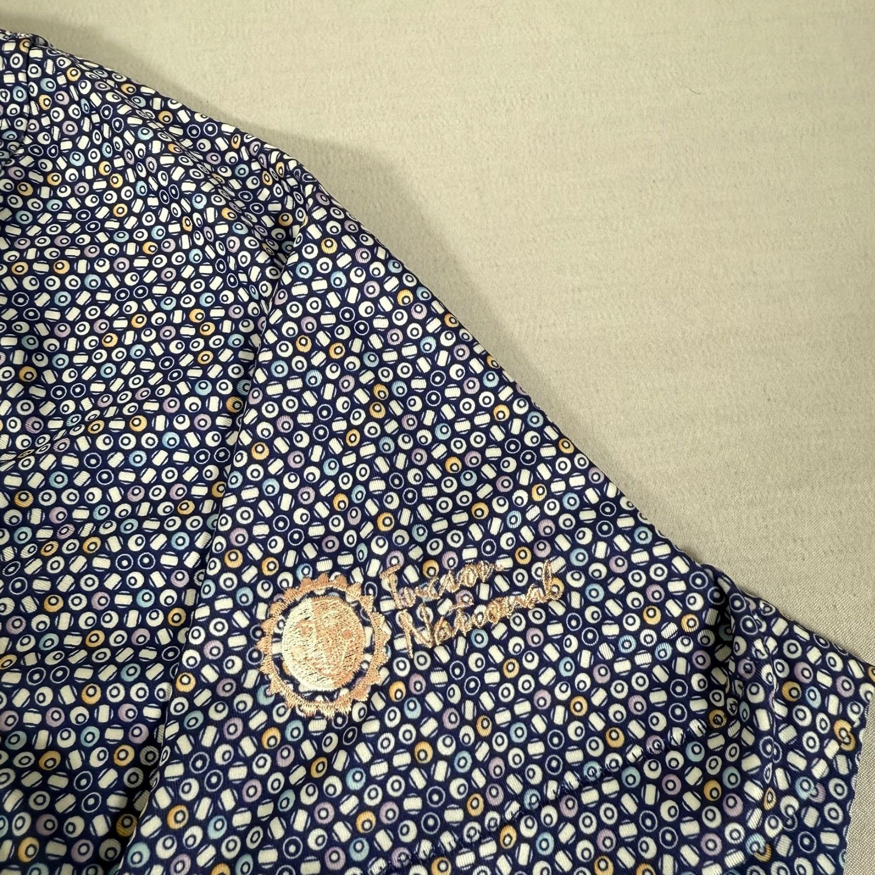 Peter Millar PETER MILLAR Polo Shirt Mens Large Blue Summer Comfort Geometric Print Golf Size US L / EU 52-54 / 3 - 4 Thumbnail