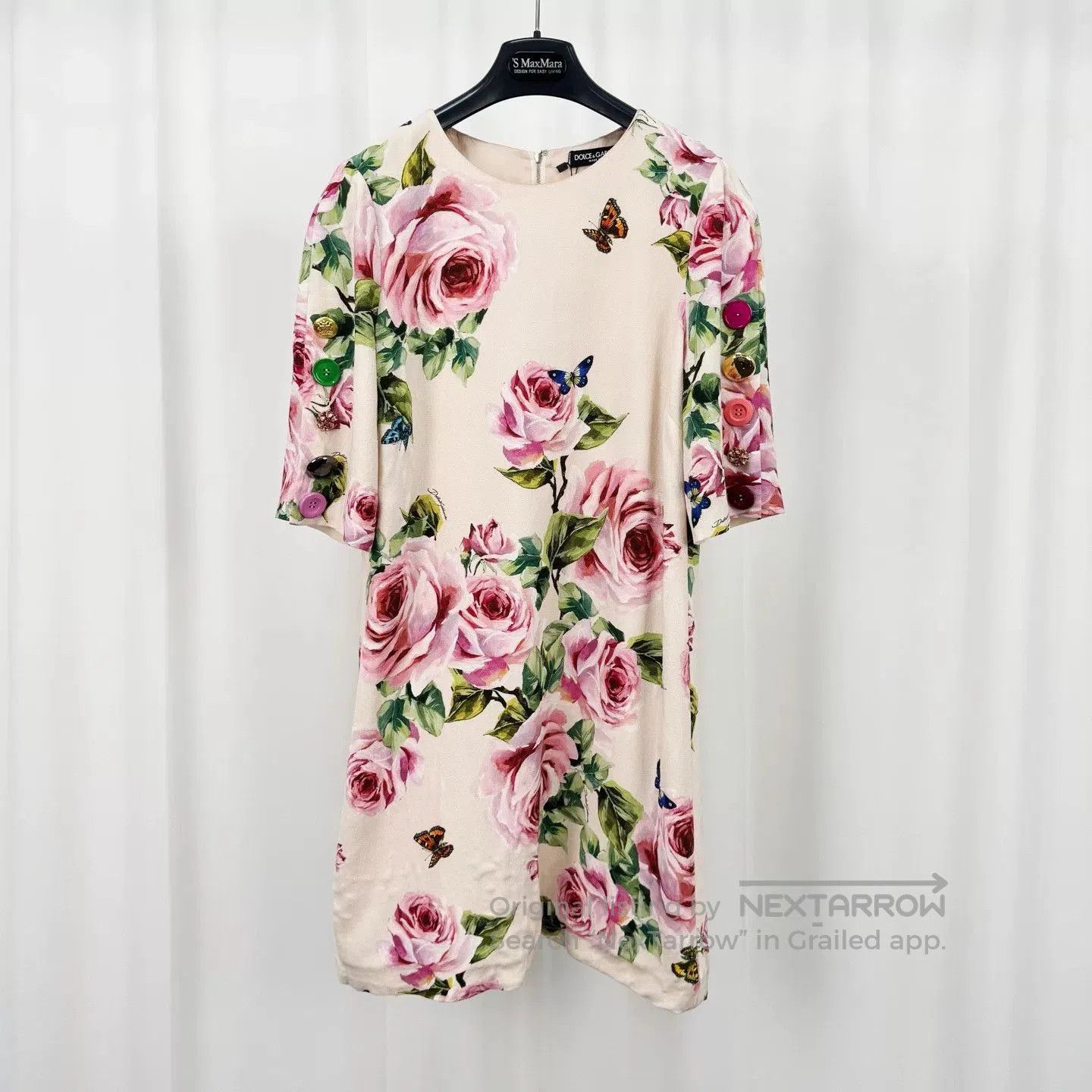 Dolce & Gabbana Dolce&Gabbana Crystal Buckle Rose Silk Dress. Size S / US 4 / IT 40 - 1 Thumbnail