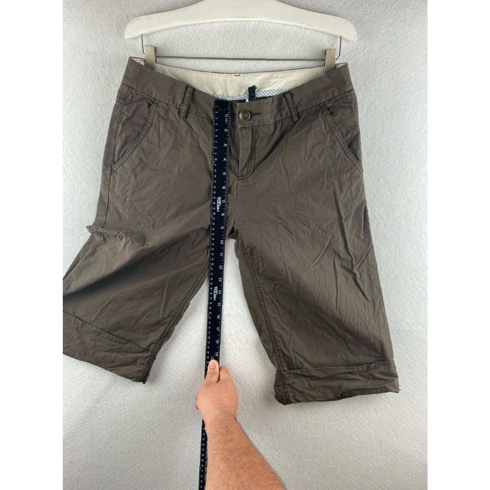 Hurley Hurley Womens Bermuda Shorts 7 Brown Flat Front Zip Pockets 100% Cotton Mid Rise Slim Casual Shirt Size 28" / US 6 / IT 42 - 4 Thumbnail