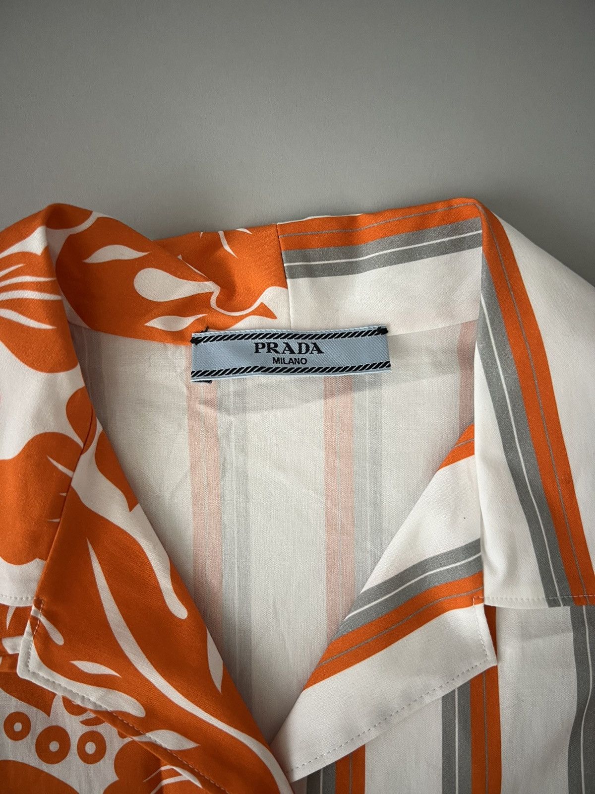Prada Prada Orange Double Match poplin shirt Size US S / EU 44-46 / 1 - 5 Thumbnail