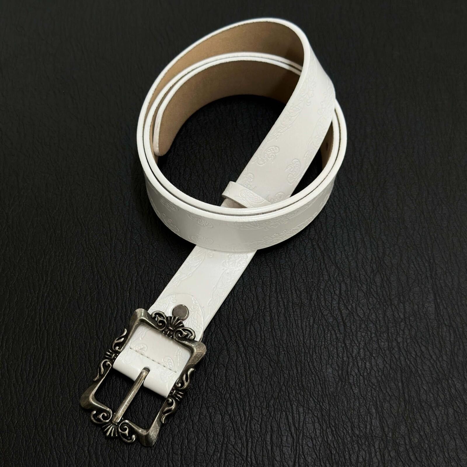 Other White Porcelain Relief Embossed Belt Size ONE SIZE - 4 Thumbnail