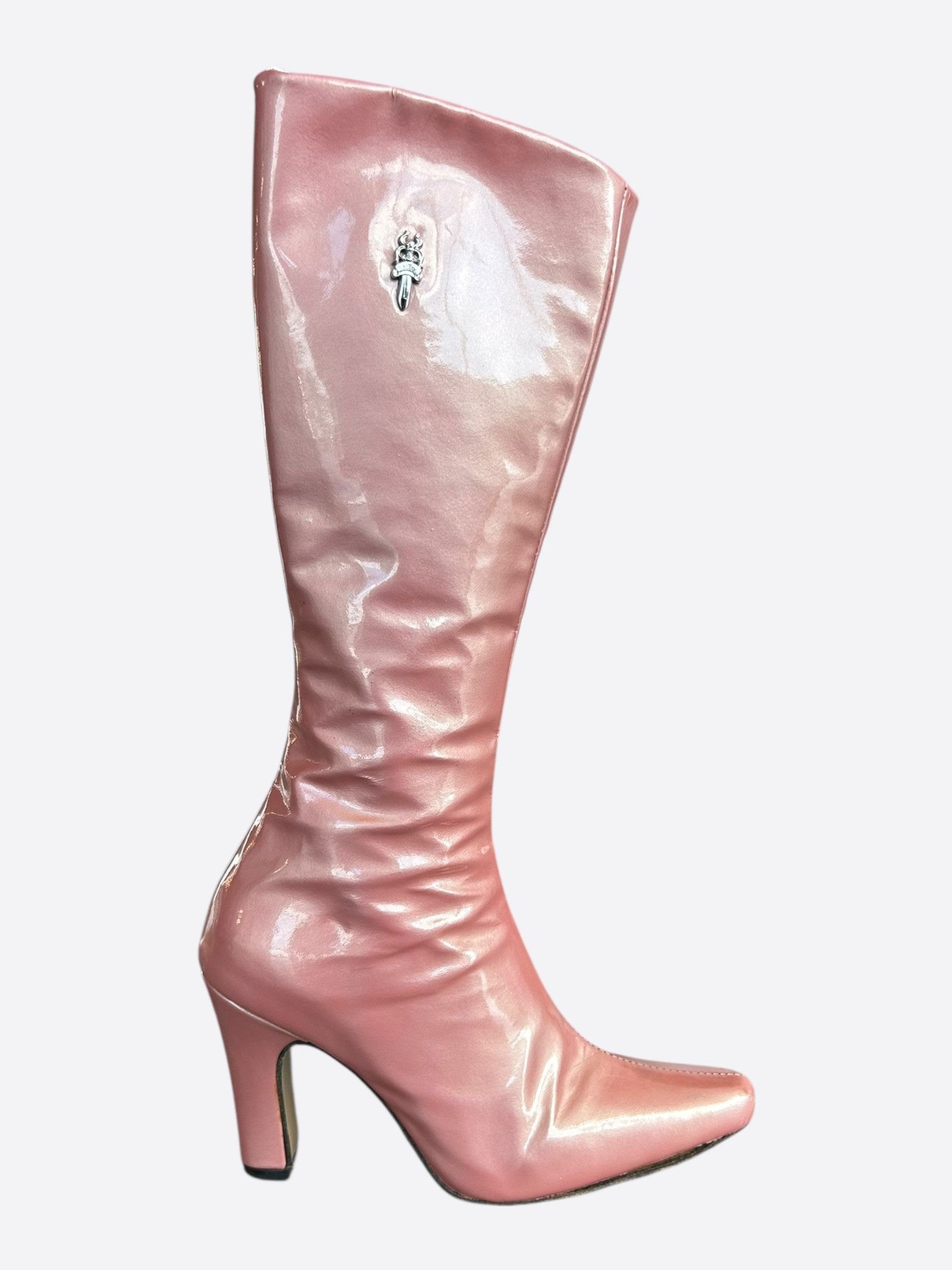 Chrome Hearts Jessie Jo Stark Pink Leather Dagger Suger Jones High Boots Size US 7 / IT 37 - 1 Thumbnail