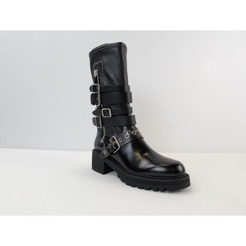 Dior o1rshd1 Christian Zip Detailed Buckled Boots in Black Size US 10 / IT 40 - 2 Thumbnail