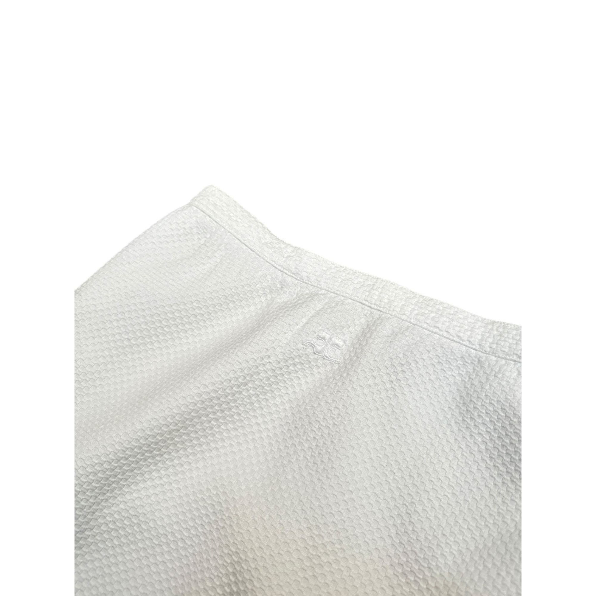 Courreges Vintage Ribbed White Skirt Size 25" / US 0 / IT 36 - 2 Thumbnail