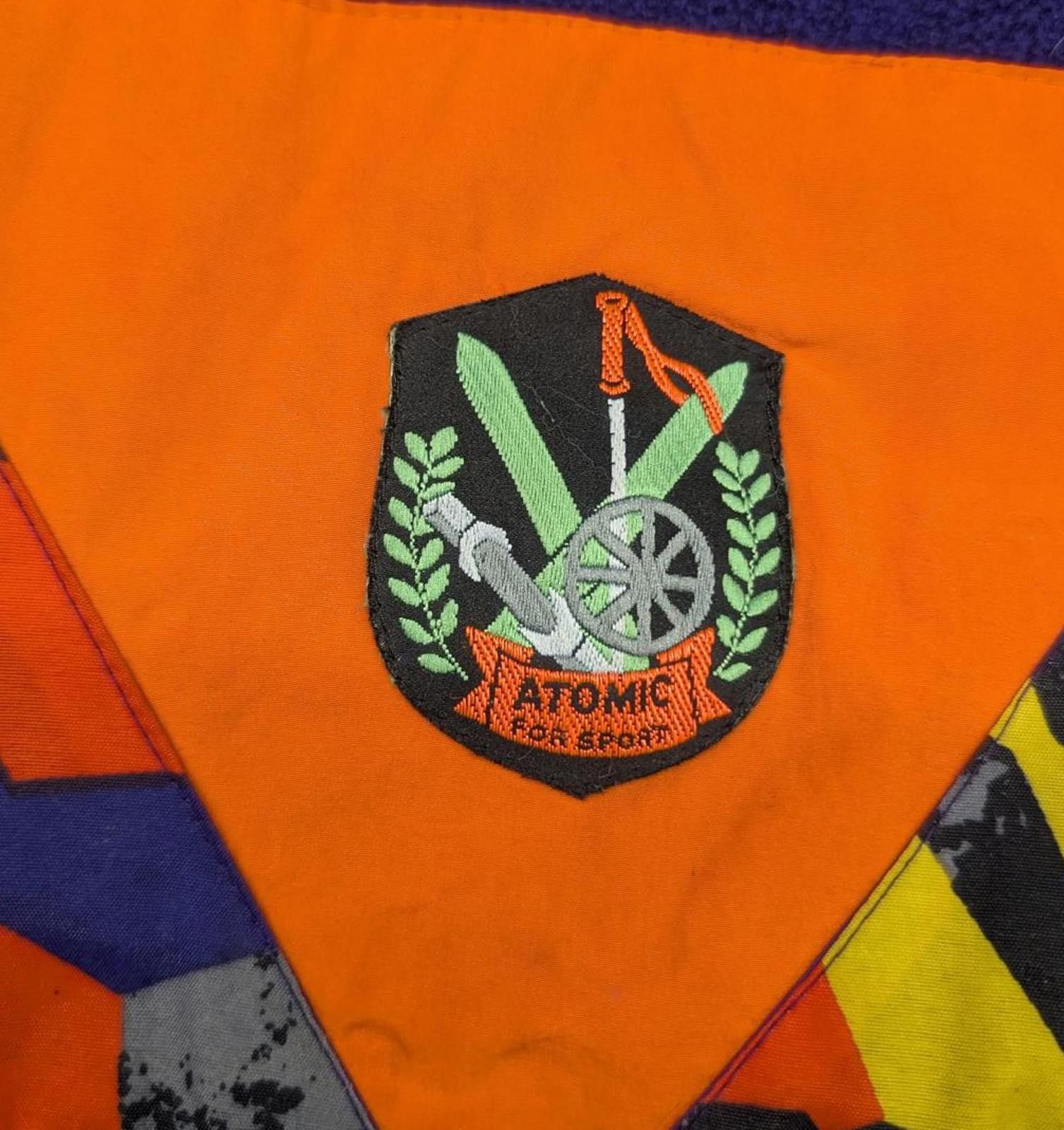 Vintage Vintage 90s Atomic Sportswear Purple Orange Fleece Sweater Size US XL / EU 56 / 4 - 3 Thumbnail