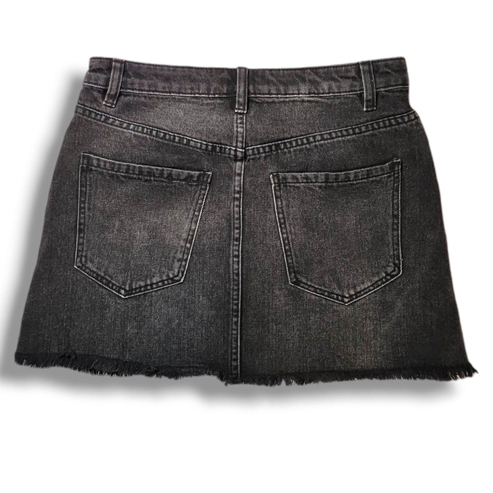 Free People EUC Free People Mini Zip It Up Skirt Sz. 4 Washed Black Size 27" / US 4 / IT 40 - 4 Thumbnail