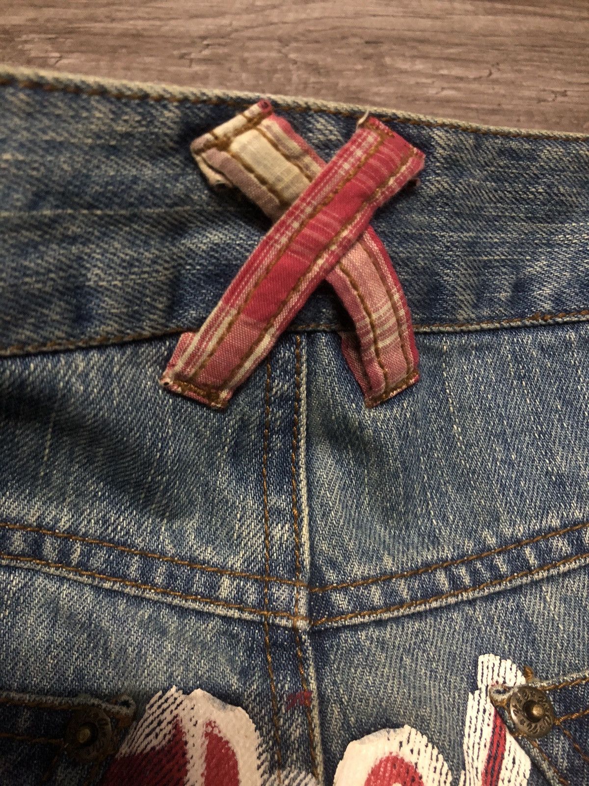 Designer × Hysteric Glamour × Japanese Brand Yellow Ranking Patches Jeans Like Hysteric Glamour Design Size US 31 - 19 Thumbnail