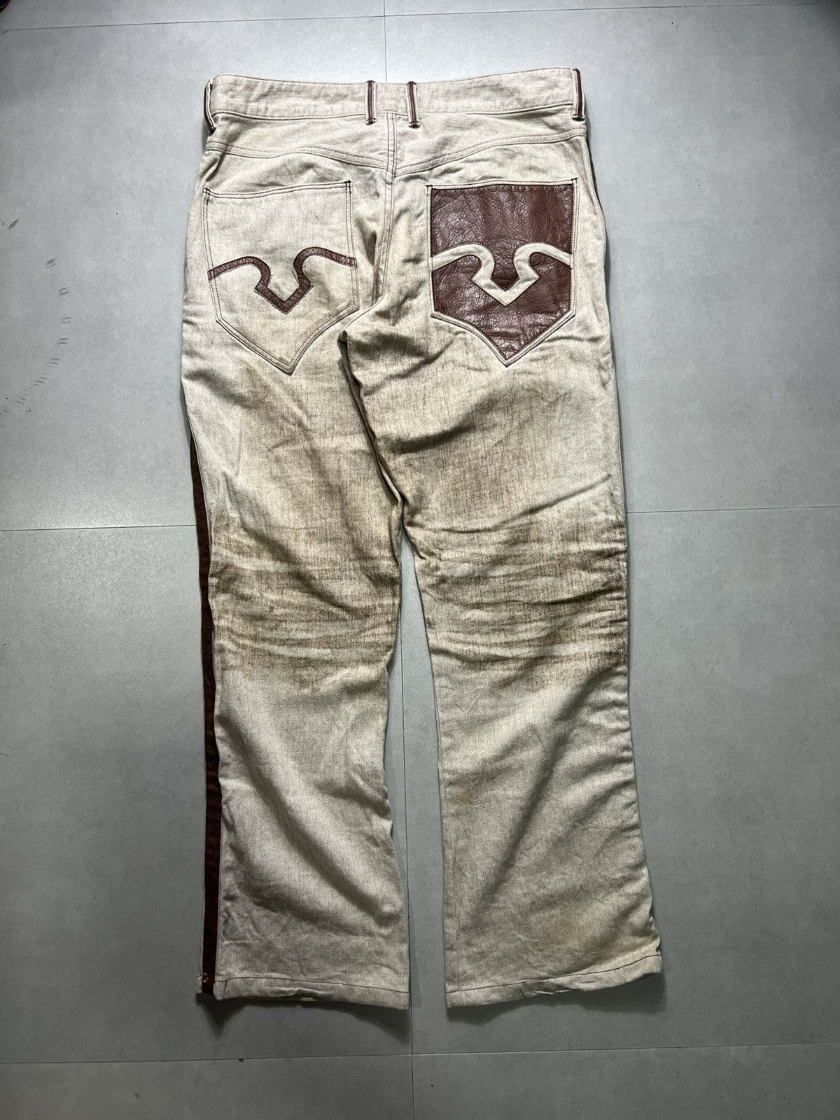Obelisk Obelisk - Leather Lining Dirt Washed Pants Size US 34 / EU 50 - 2 Thumbnail