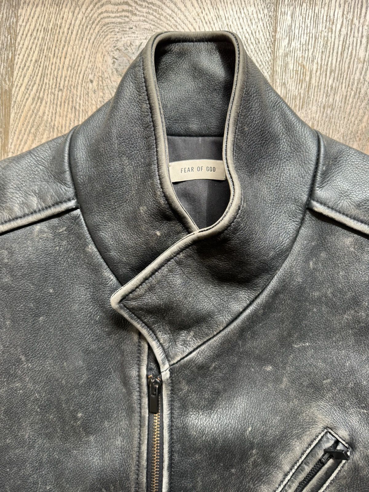 Fear of God Fear of God Distressed Leather Motorcycle Jacket Size US M / EU 48-50 / 2 - 3 Thumbnail