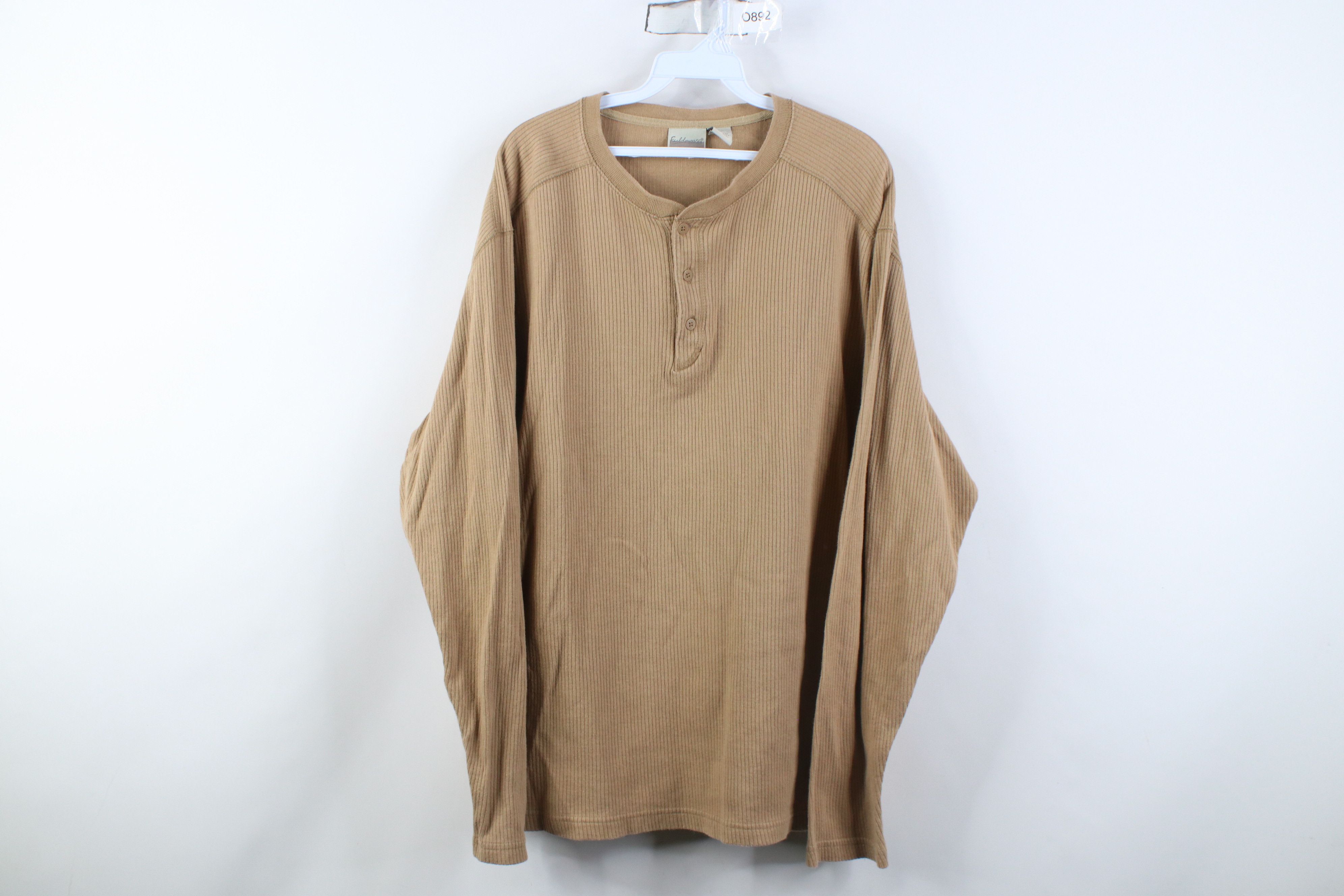Vintage Vintage 90s Y2K Streetwear Knit Long Sleeve Henley T-Shirt Size US L / EU 52-54 / 3 - 1 Thumbnail