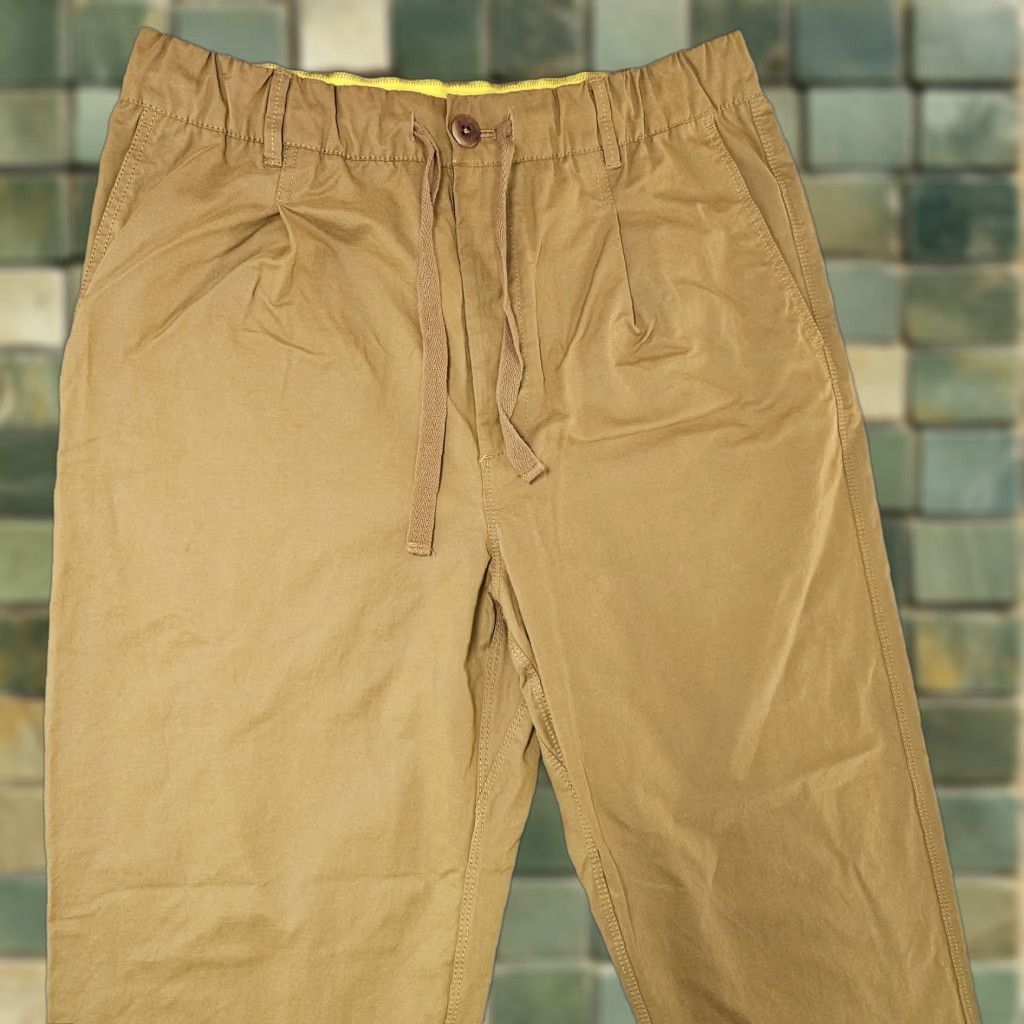Alex Mill ALEX MILL Chino Pants Mens M Brown Elastic Waist Drawstring Casual 37 in Inseam 25 in Pockets Pleated Front Button Relaxed Straight Vintage: No Size US 31 - 1 Thumbnail