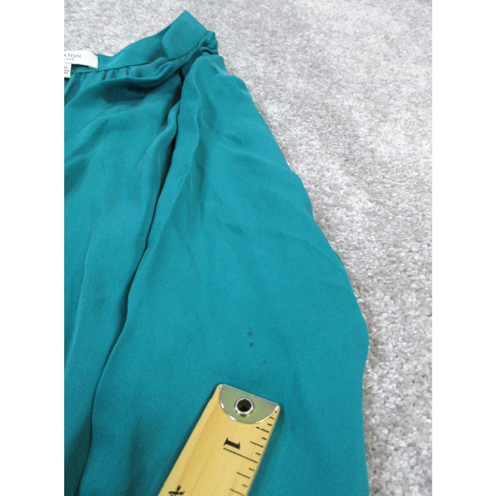 Vintage VINTAGE Babaton Green Silk Dress Womens 2XS Knee Length Sheath Business Casual Party Size XXS / US 00 / IT 34 - 6 Thumbnail