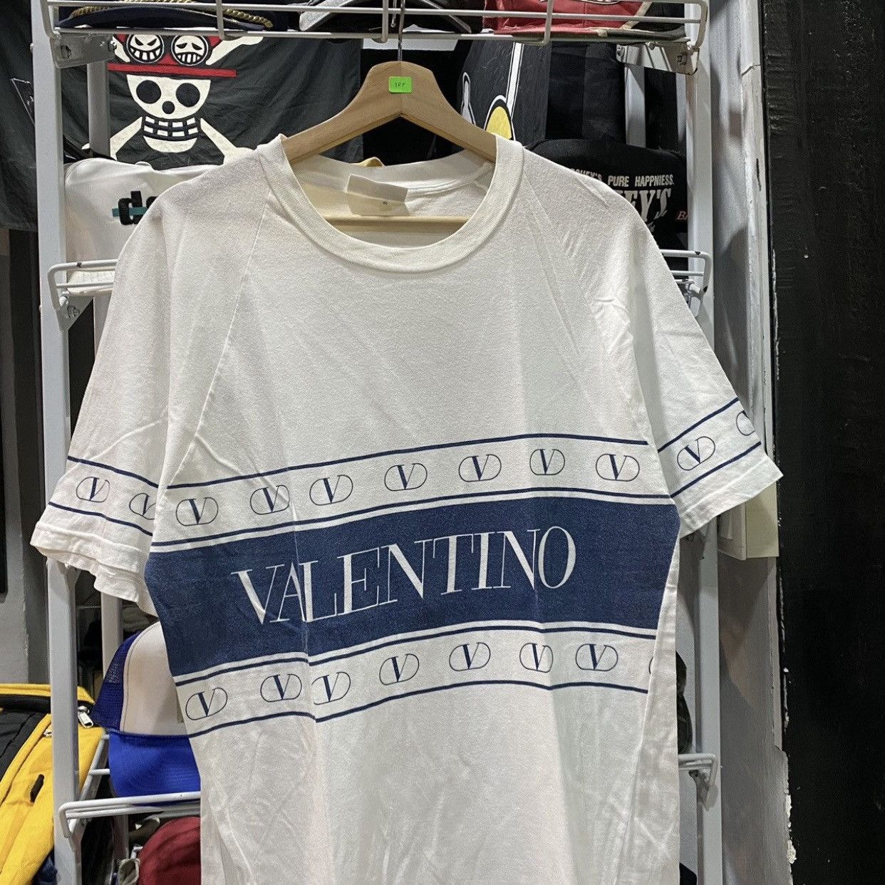 Valentino Vintage Valentino Spellout Multi-Logo T-Shirt - White/Blue Size US S / EU 44-46 / 1 - 3 Thumbnail