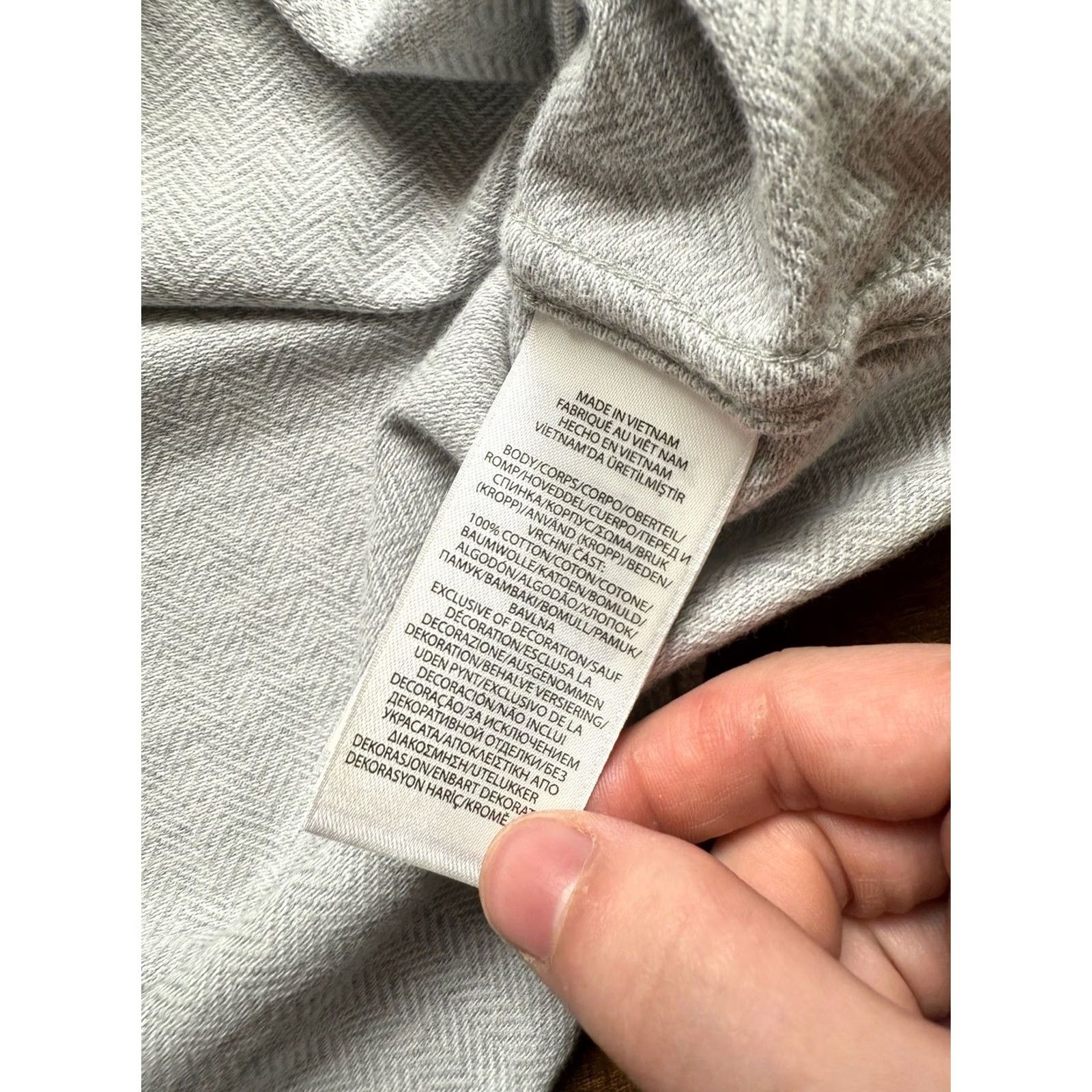 Polo Ralph Lauren Polo Ralph Lauren Shirt Mens XL Gray KNIT Dress Herringbone Long Sleeve Size 46R - 6 Thumbnail