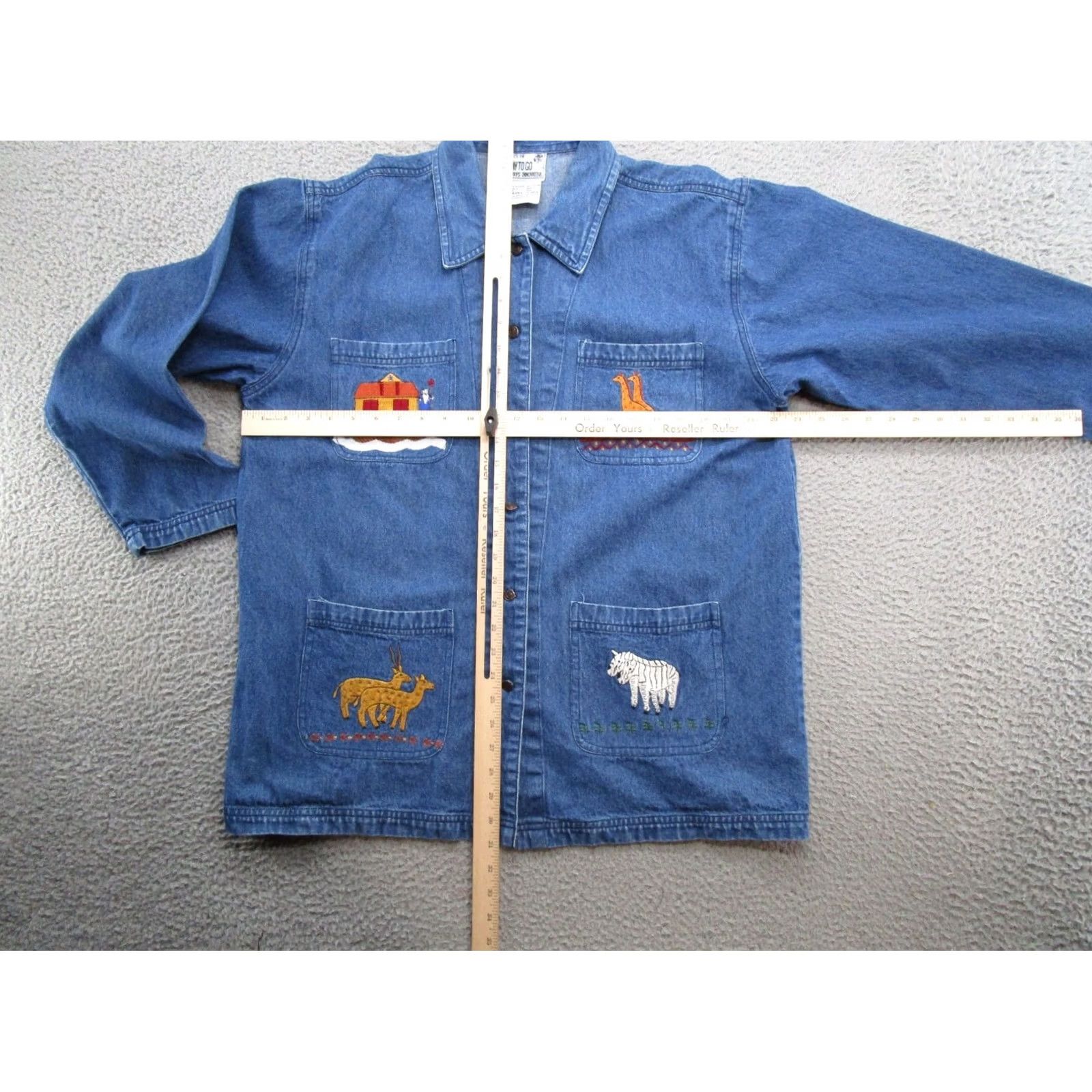 Vintage VINTAGE Way to Go Denim Jacket Women's XL Embroidered Animals Blue Denim Size XL / US 12-14 / IT 48-50 - 5 Thumbnail