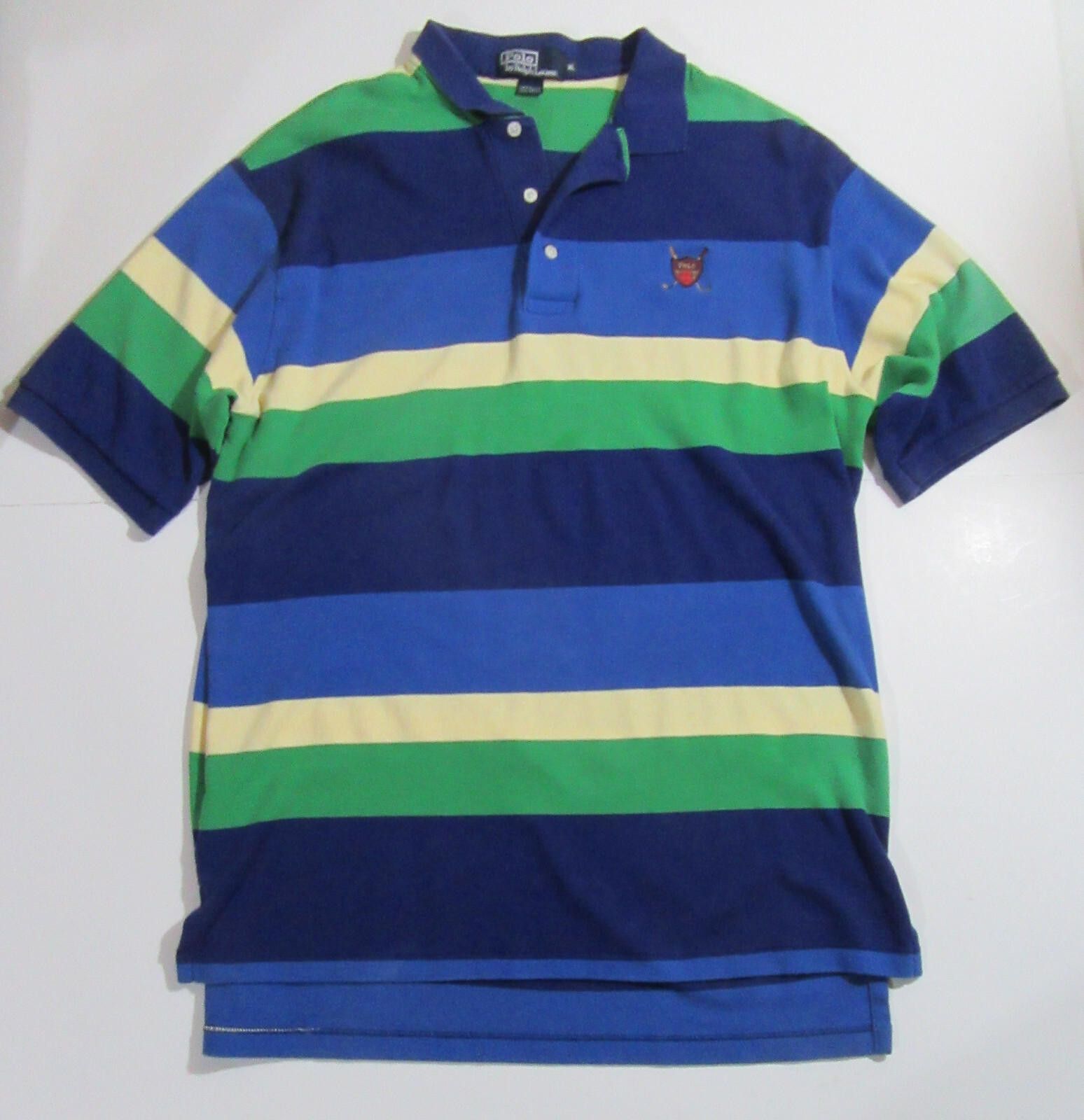 Polo Ralph Lauren Polo Ralph Lauren Men's Vintage Golf Shirt Striped XL Size US XL / EU 56 / 4 - 1 Thumbnail