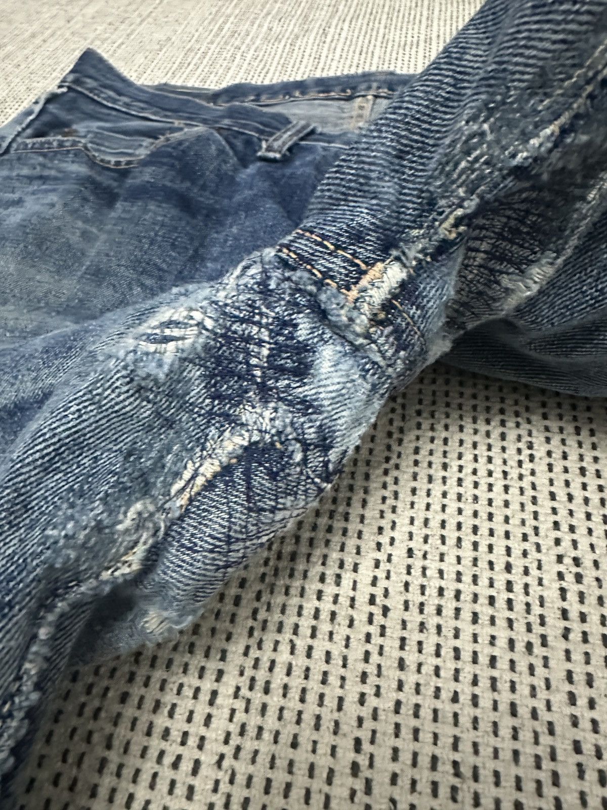Denime 🔥🔥🔥Vintage 90s DENIME SELVEDGE distressed Shashiko Rework Size US 32 / EU 48 - 6 Thumbnail