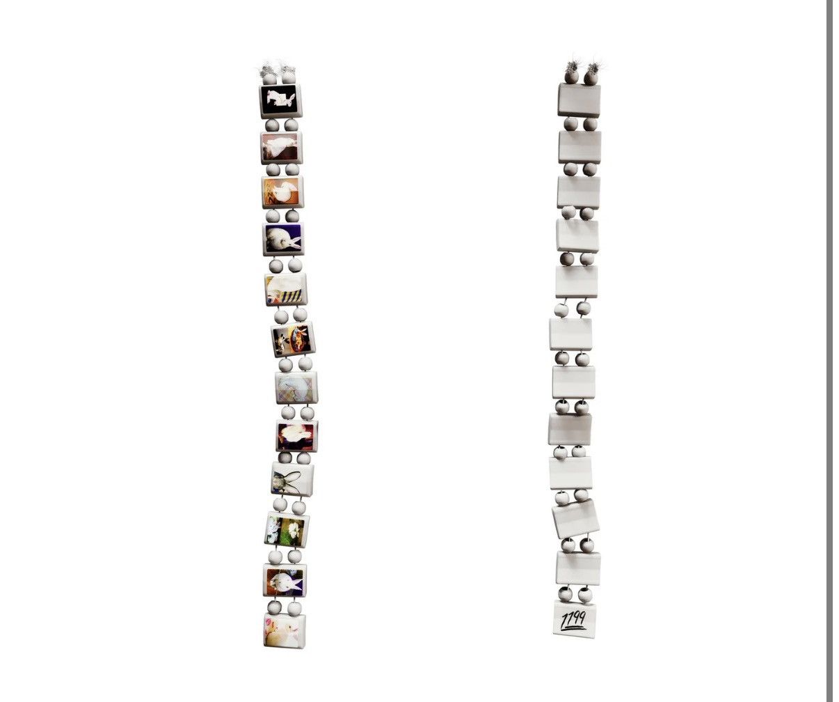 Chrome Hearts Gold Pink Diamonds Tiny E 10 Cross Bracelet